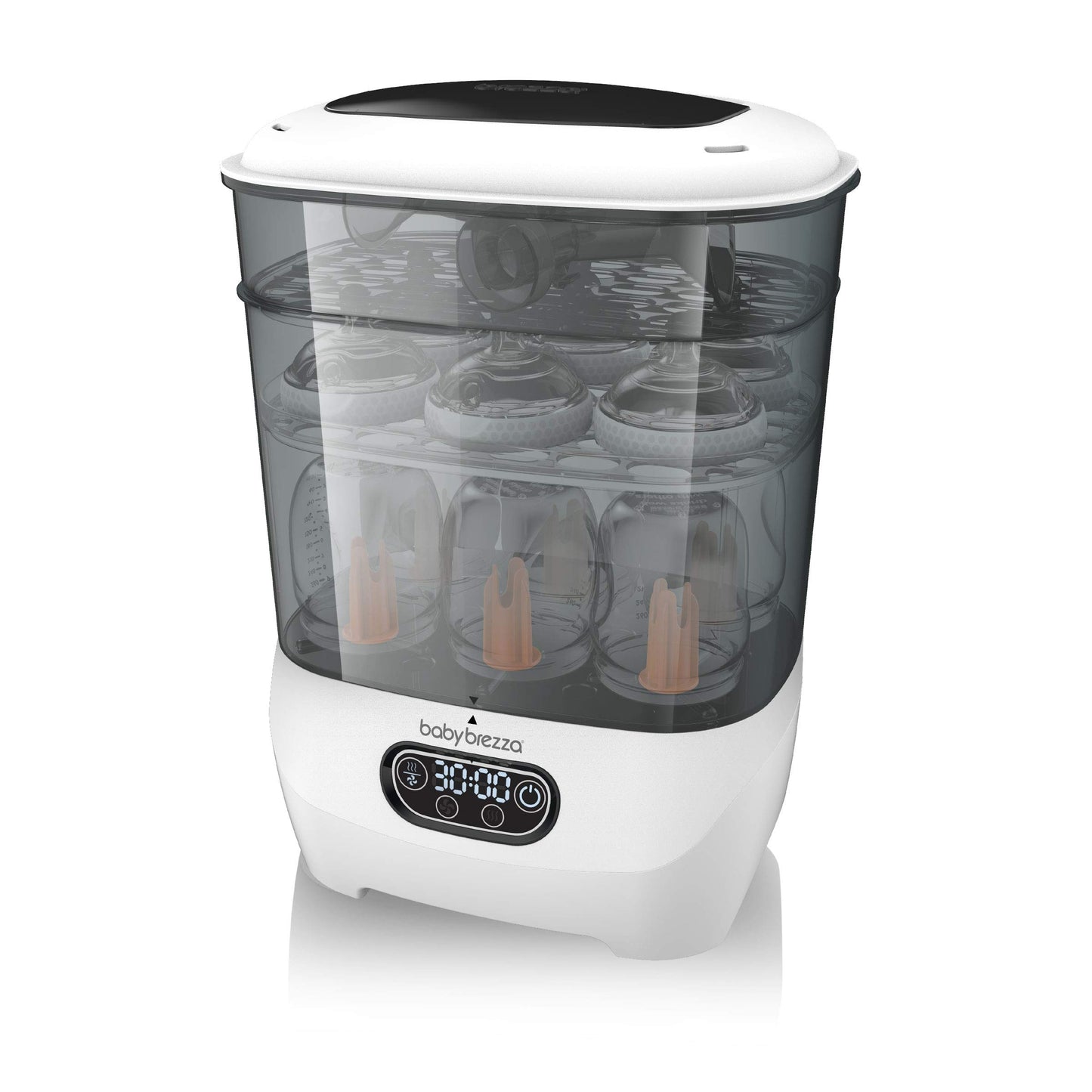 Baby Brezza - Esterilizador y secador de botellas avanzado - Máquina eléctrica de esterilización a vapor universal para todas las botellas: plástico + piezas de chupetes de vidrio, filtración HEPA