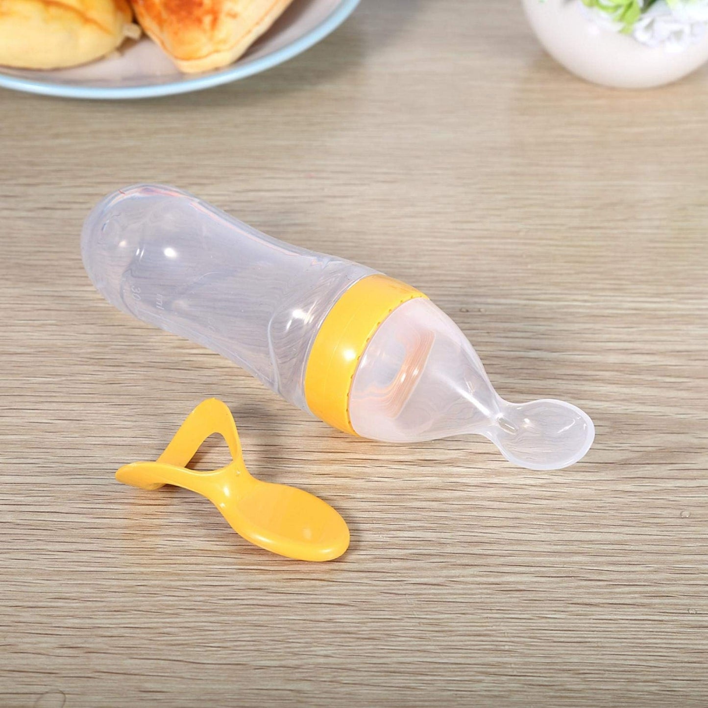 Alimentador de Alimentos para Bebés, Biberón de Silicona Exprimible de Dibujos Animados con Cuchara Dispensadora para Bebés, Bebés(#3)