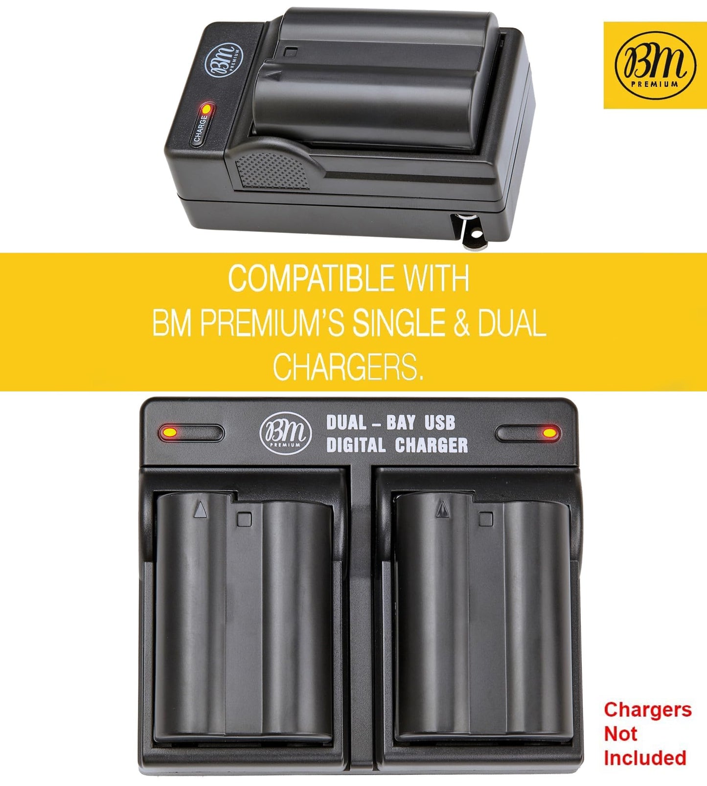 BM Premium - Paquete de 2 baterías EN-EL15C de alta capacidad para Nikon Zf, Z5, Z6, Z6 II, Z7, Z8, Z7II, D780, D850, D7500, 1 V1, D500, D600, D610, D750, D800, D810, D81010000000 A, D7000 A, 0,