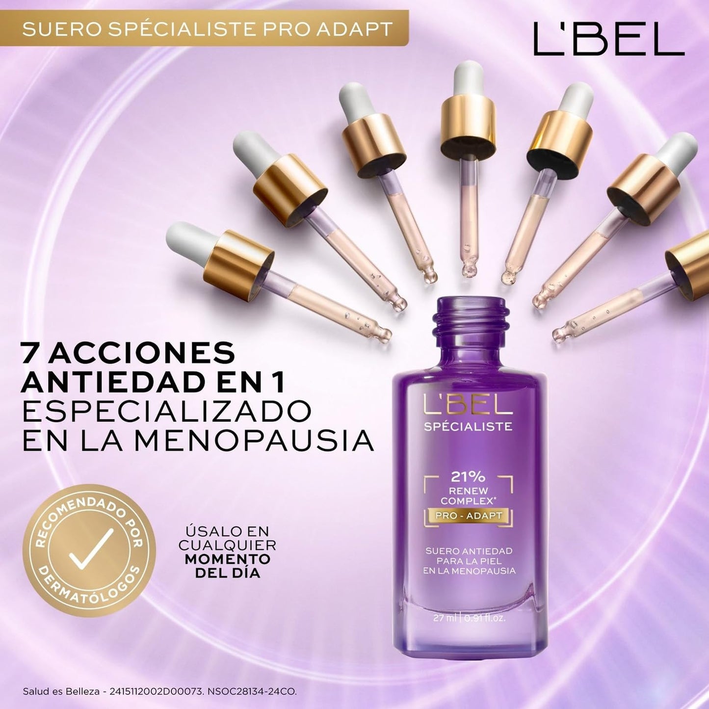 Sérum Facial L'BEL Pro-Adapt Suero Antiedad Intensivo 27 ml Efecto Tensor para Mujer