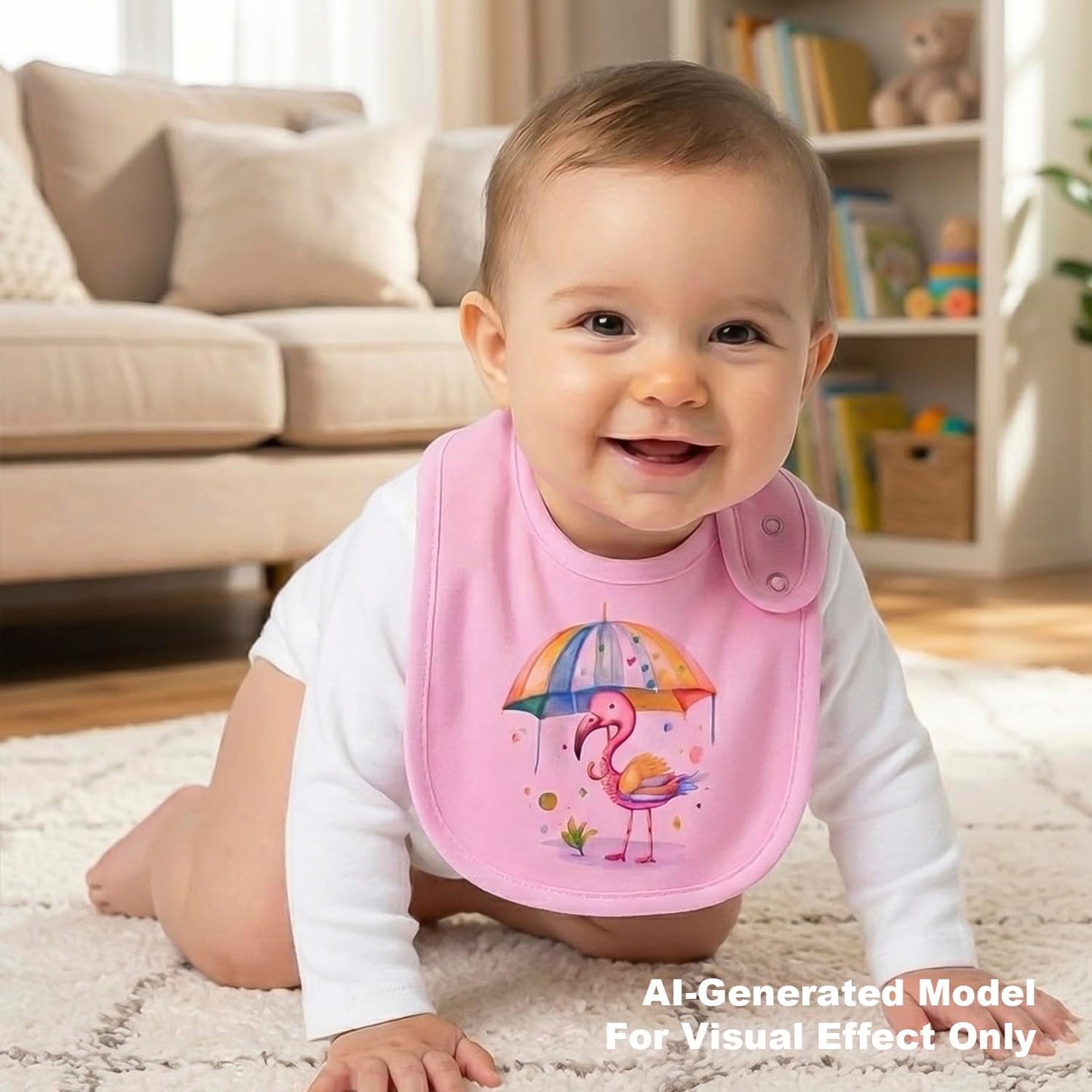 Maiwa - Juego de 6 baberos para bebé, 100% algodón, impermeable, cierre a presión, diseño unisex para bebés y niñas, ideal para babear, dentición y alimentación, fácil de limpiar, artículos esenciales duraderos para bebés