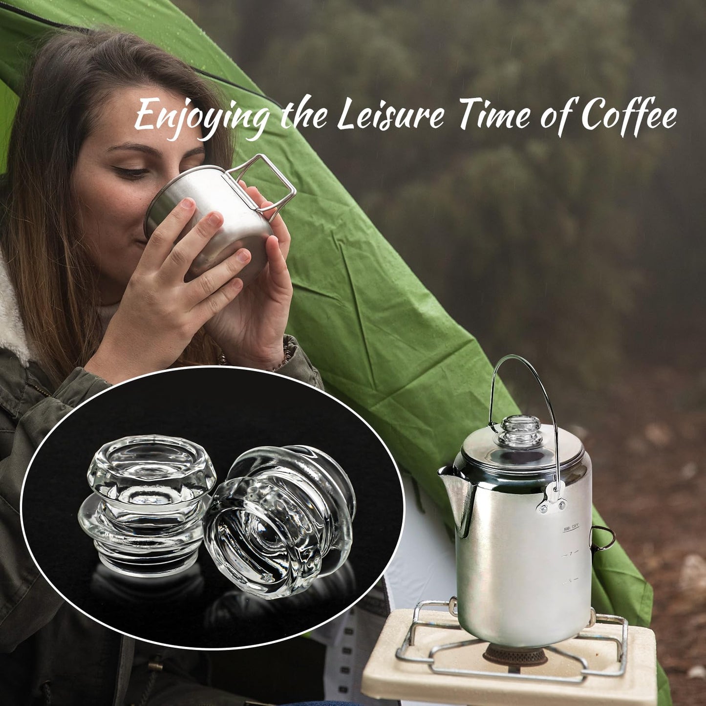 Ahuliao Percolador de café - Perculador de vidrio de repuesto para Coleman, Gsi, Eurolux, Stansport, Texsport - Filtro de café (4 unidades)