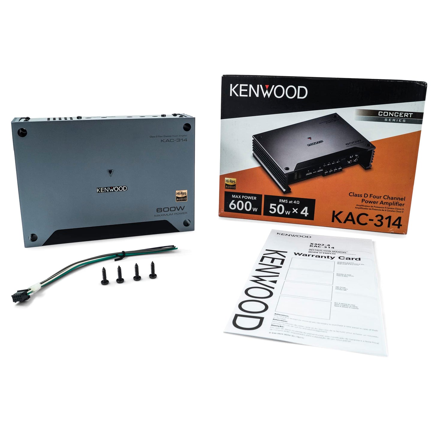 Amplificador Estéreo para Coche KENWOOD Serie Concert Negro Diferenciador: 4-Channel 50W x 4
