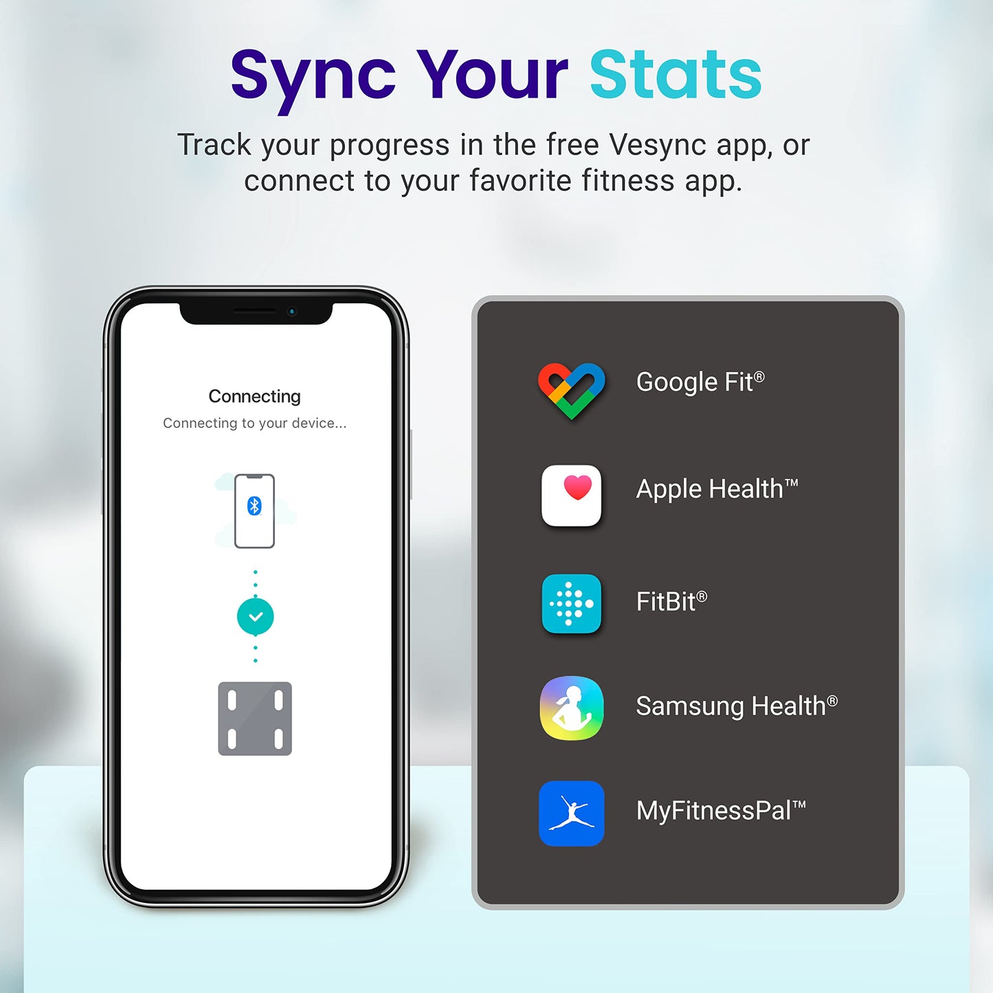 Etekcity, báscula de peso digital con Bluetooth, Apple Health y Google Fit, 400 libras, aprobado por la FDA