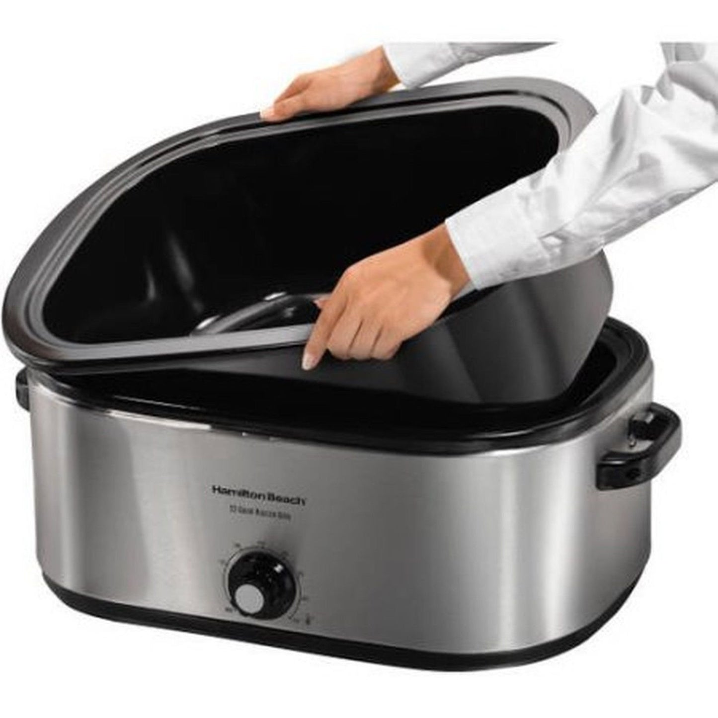 Hamilton Beach Horno tostador de 22 cuartos de galón de 28 libras con tapa de autohilvanado (acero inoxidable)