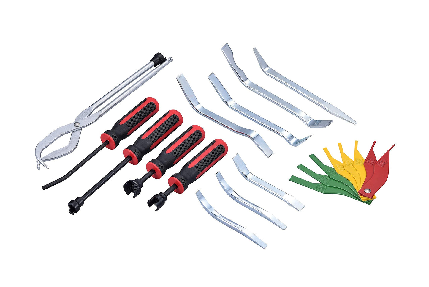 Kauplus Kit de servicio de frenos, juego de herramientas de freno de tambor profesional de 14 piezas con calibre de forro de freno..
