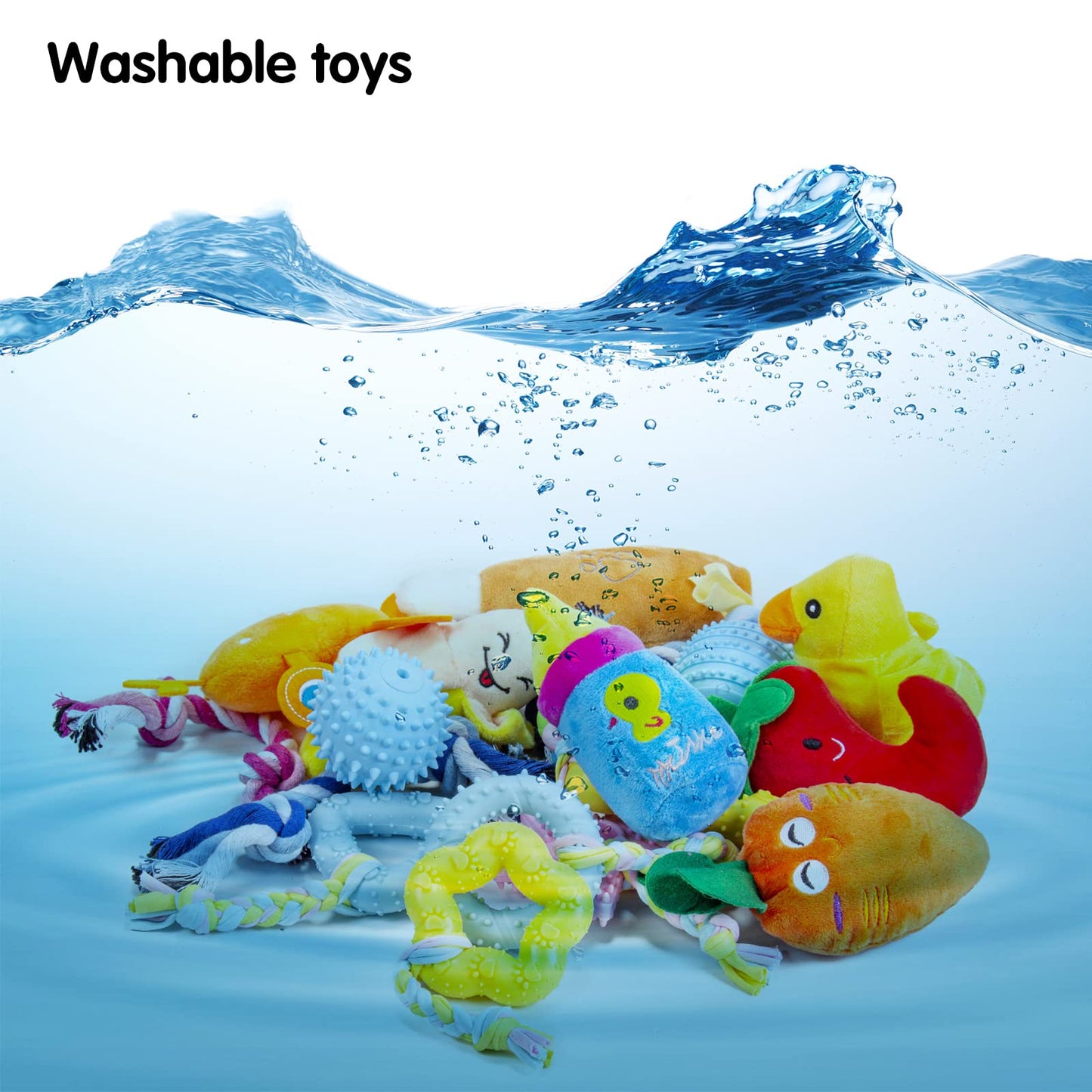 Juguetes chirriantes para perros pequeños y medianos, 18 unidades, cuerda de peluche con juguetes de goma a granel, juguete de peluche seguro para masticar y dentición. (18 piezas de juguete para perros)