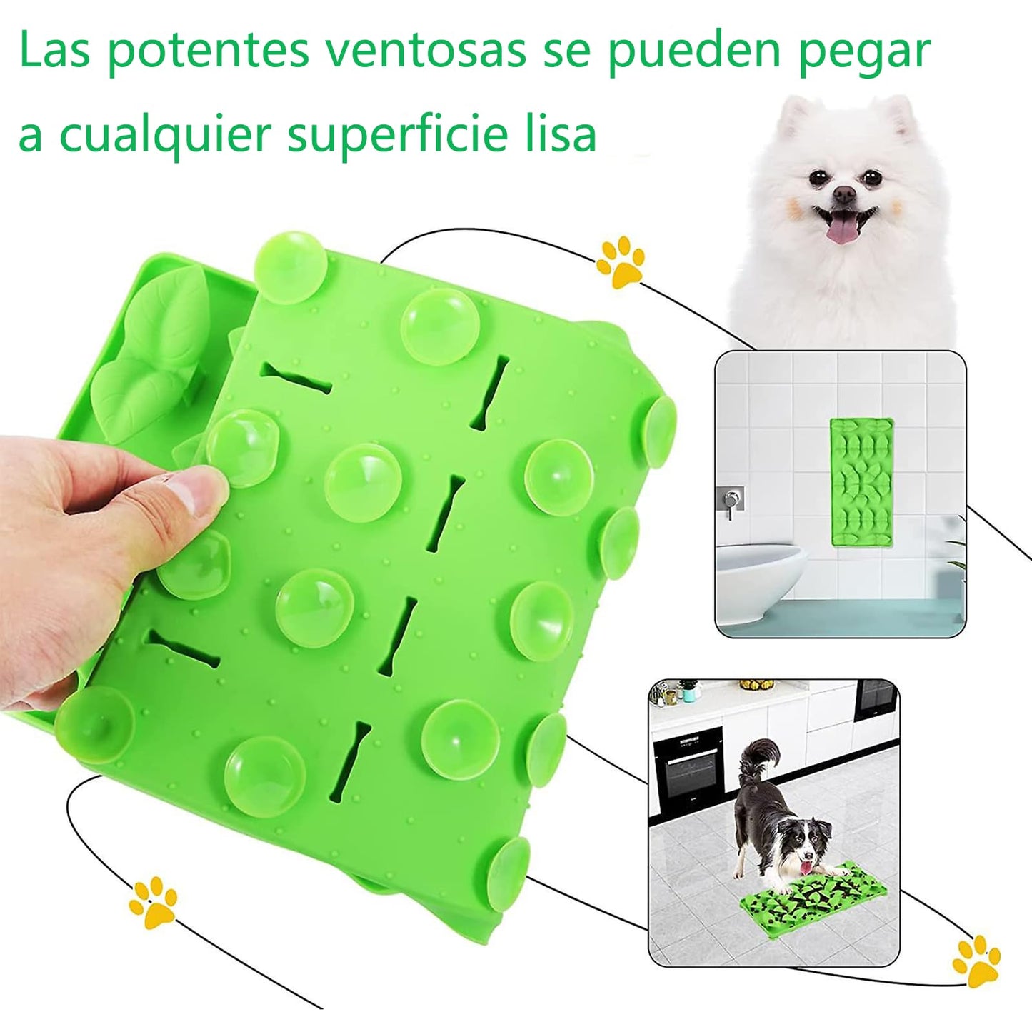 KIWOP Tapete de Silicona para Lamer Perros, Sin BPA, Alfombrilla de Alimentación Lenta para Mascotas con Ventosas, Almohadilla para Lamer, para Aliviar la Reducir el Aburrimiento de Perros y Gatos