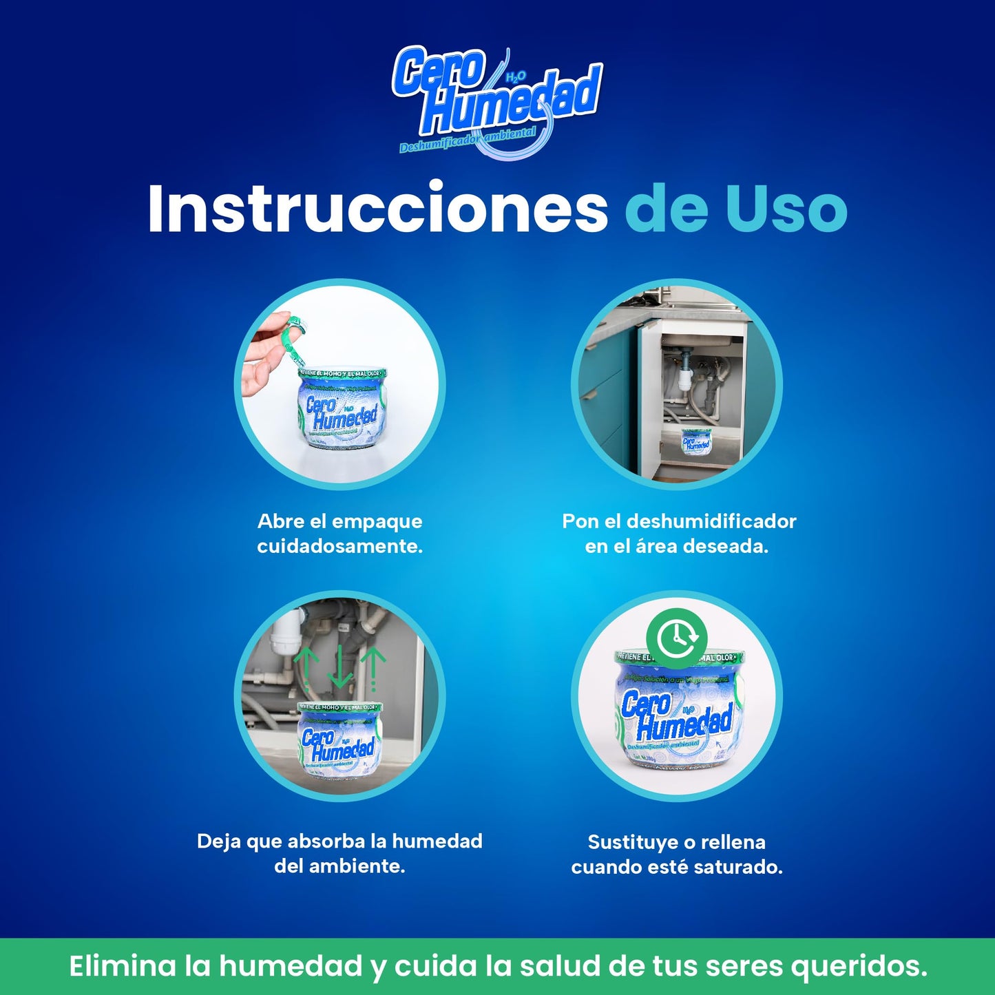 Cero Humedad | 24 Deshumidificadores ambientales de 200 Gr c/u | Elimina los malos olores | Absorbe la humedad | Combate la formación de moho | Crea un ambiente más saludable