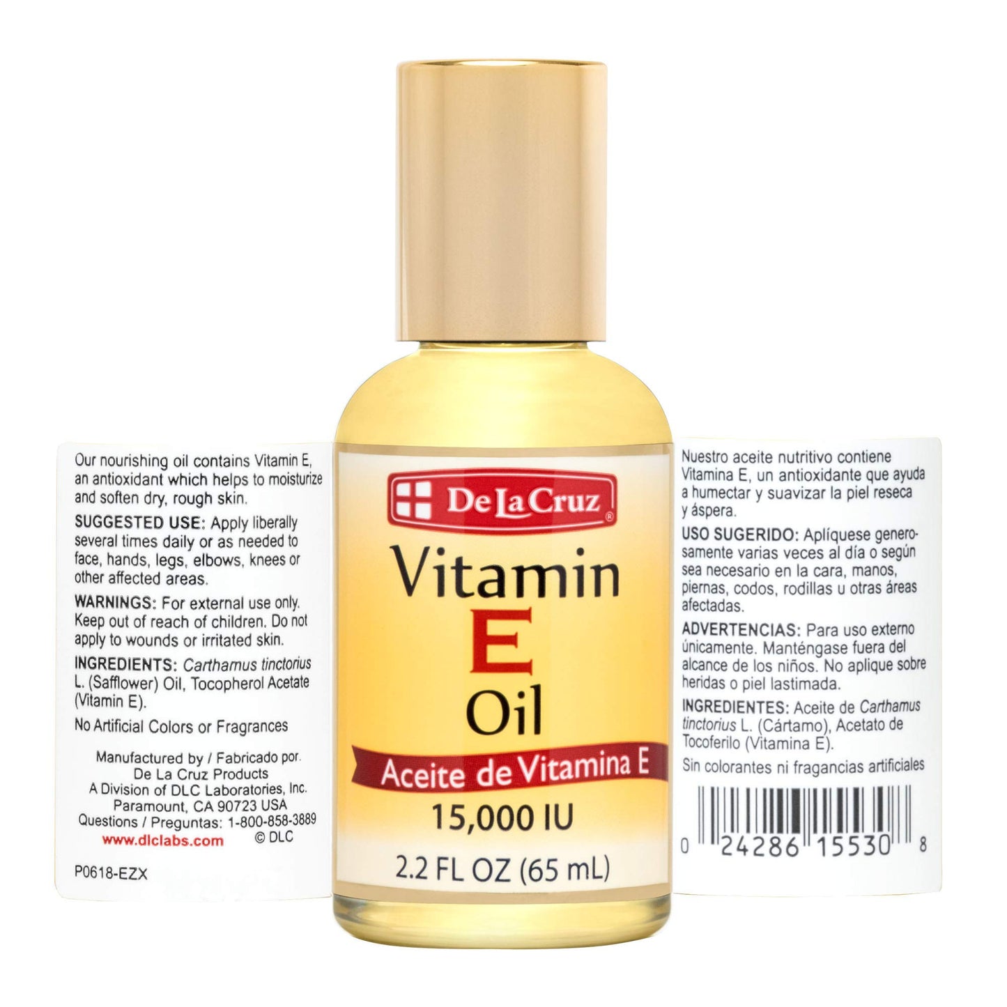 De La Cruz Vitamina E Aceite 2.2 oz, Paquete con 2
