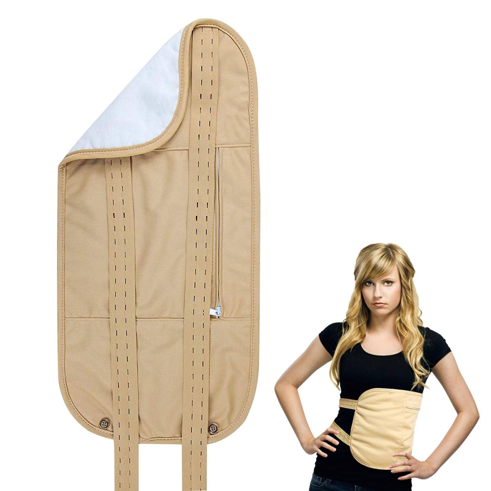 TROONZ Aceite ricino,Envoltura Corporal para el Cuidado la Cintura y el Cuello - Paquete compresas Aceite ricino Altamente Absorbente, Reutilizable con Correa elástica