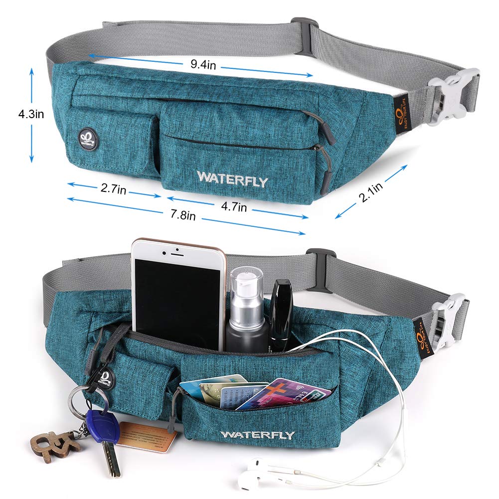Riñonera WATERFLY Peacock Blue Elegante para Deportes y Viajes para Mujer y Hombre