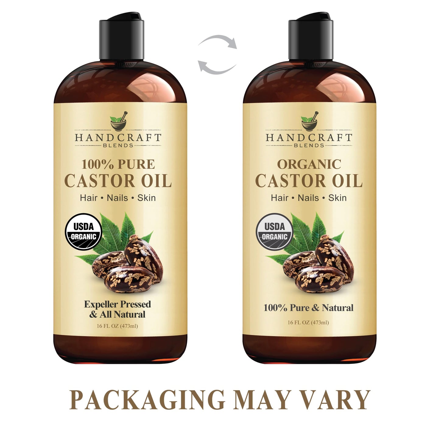 Aceite de Ricino Orgánico Puro 16 oz. para Nutrir Cabello y Piel - Oferta Especial - Productos Naturales de Belleza
