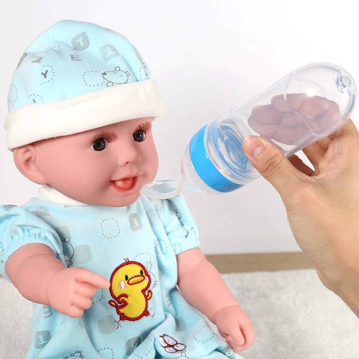 Alimentador de Alimentos para Bebés, Biberón de Silicona Exprimible de Dibujos Animados con Cuchara Dispensadora para Bebés, Bebés(#4)