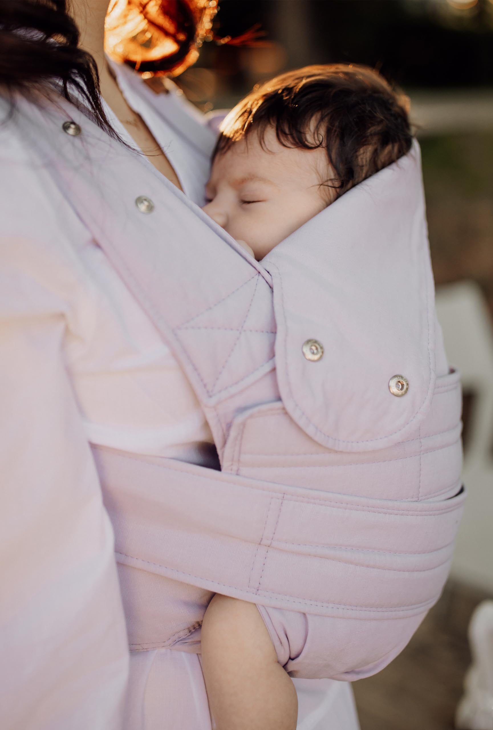 Portabebés Ajustable Marsupi Morado Lila Algodón Orgánico para Recién Nacido Talla SM