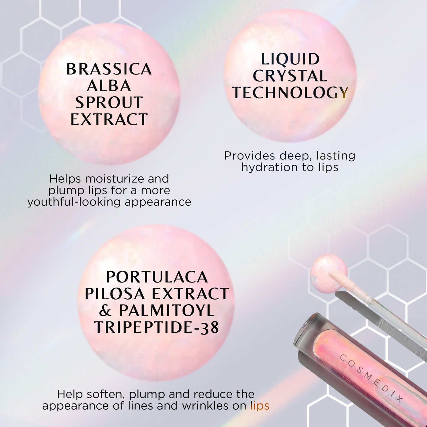COSMEDIX Lumi Crystal Liquid Crystal Lip Hydrator, .14 Fl. Oz.