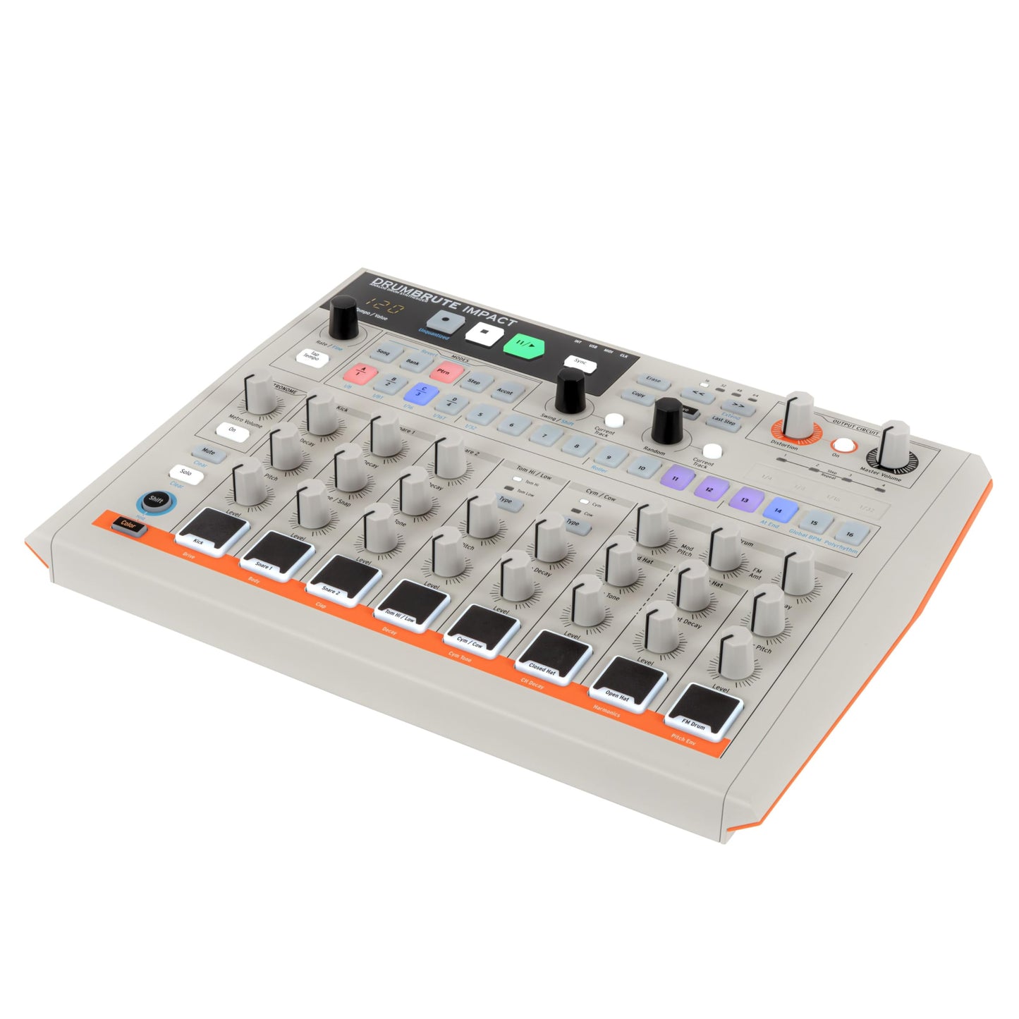 Arturia DrumBrute Impact 1984 - Máquina de tambor analógica, color blanco