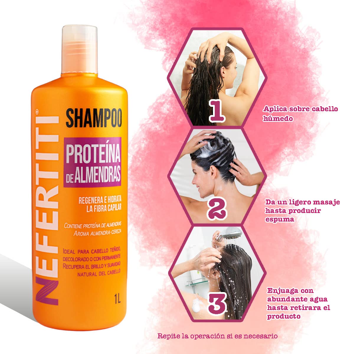 Shampoo Nefertiti Almendra Proteína 1 L