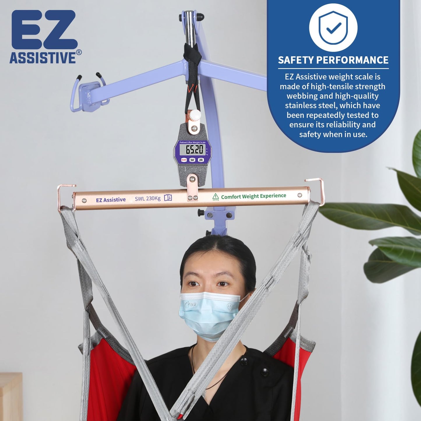 EZ - Báscula de peso para pacientes de apoyo para traslado, elevación de asistencia médica, para uso doméstico y comunitario de ancianos y postrados en cama, soporta hasta 350 libras