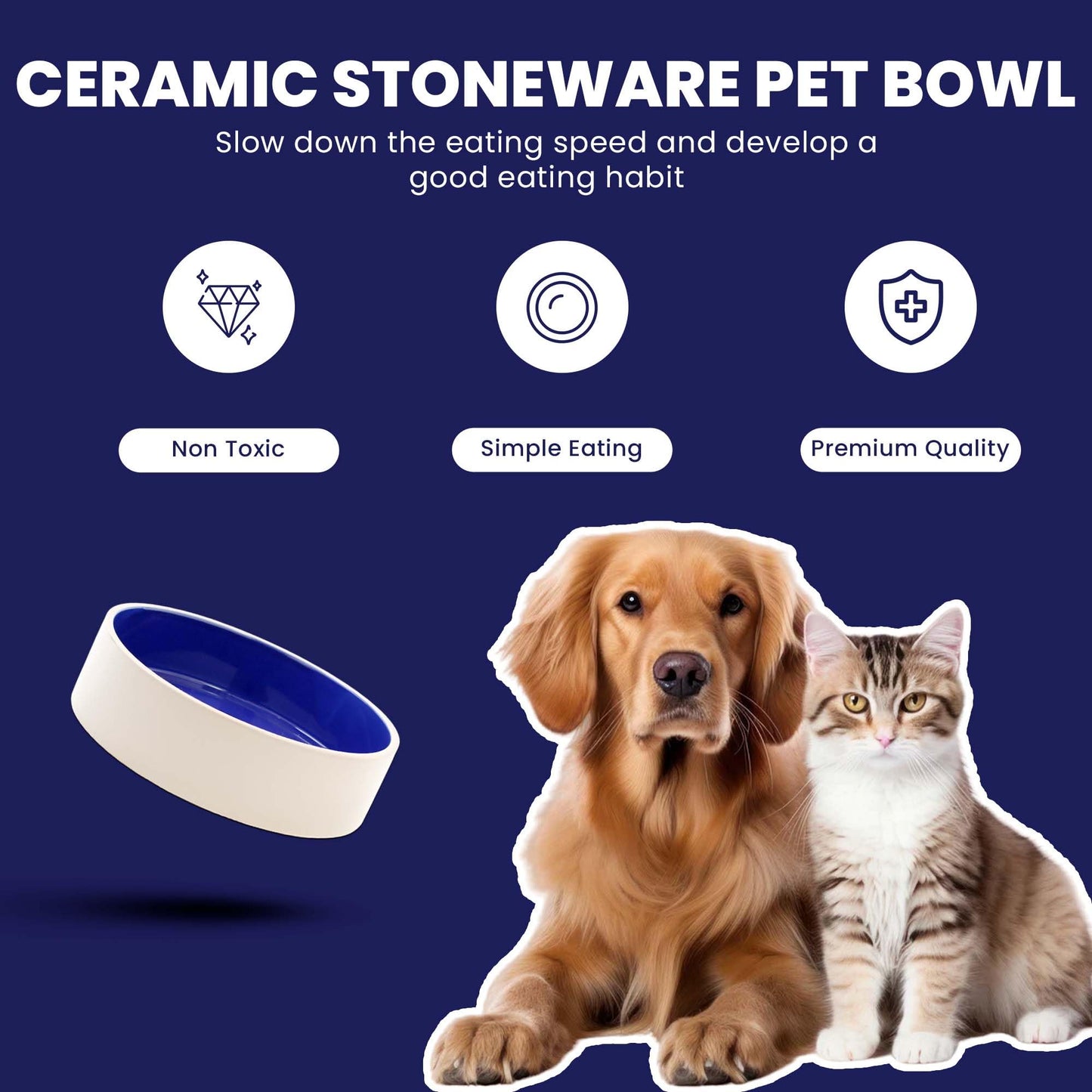 Ethical Stonewe - Plato Llano, diseño de Animales, 24 cm