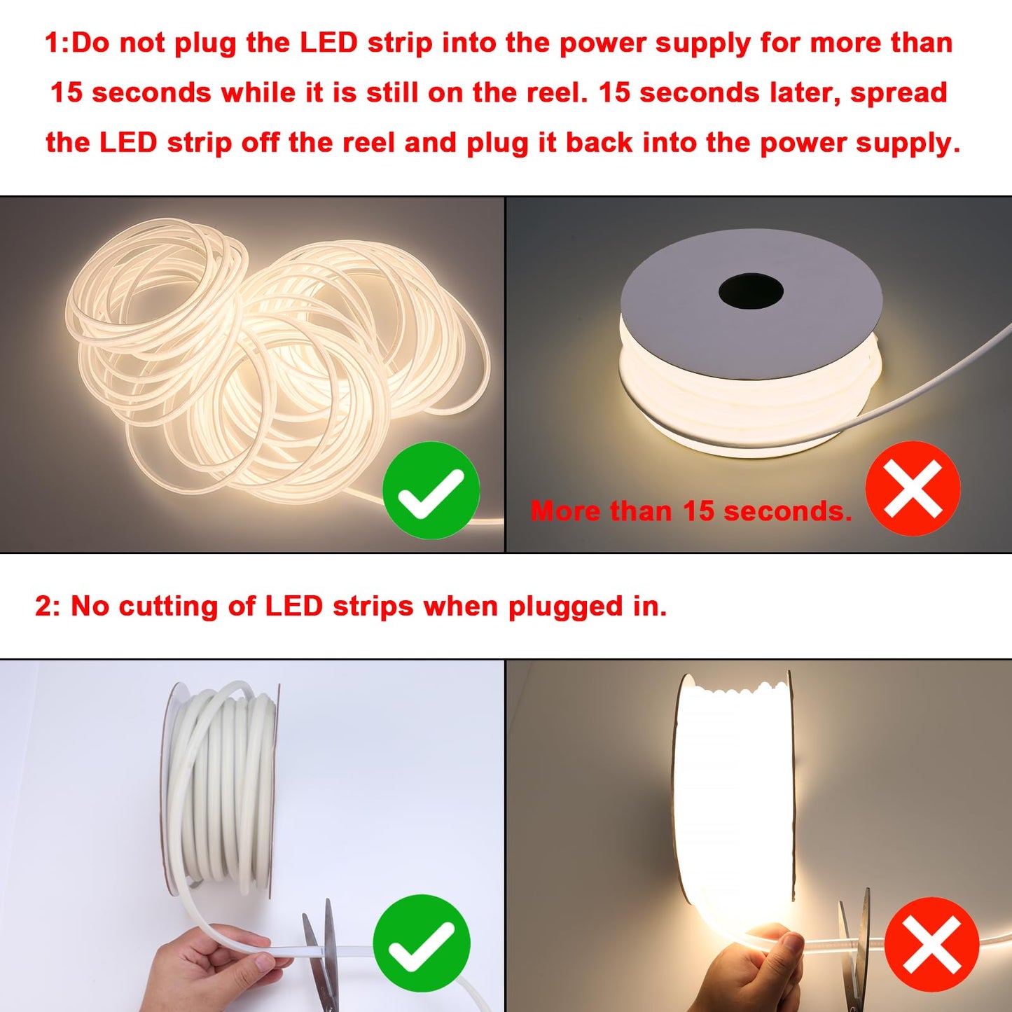 BENLUN Tira LED COB 110V 20 Metros, 4000K Blanco Natural Luces de LED Exterior Impermeable, 10W/M CRI 90+ Flexible Luz LED sin Transformador para Habitacion Techo, Decoración, Patio