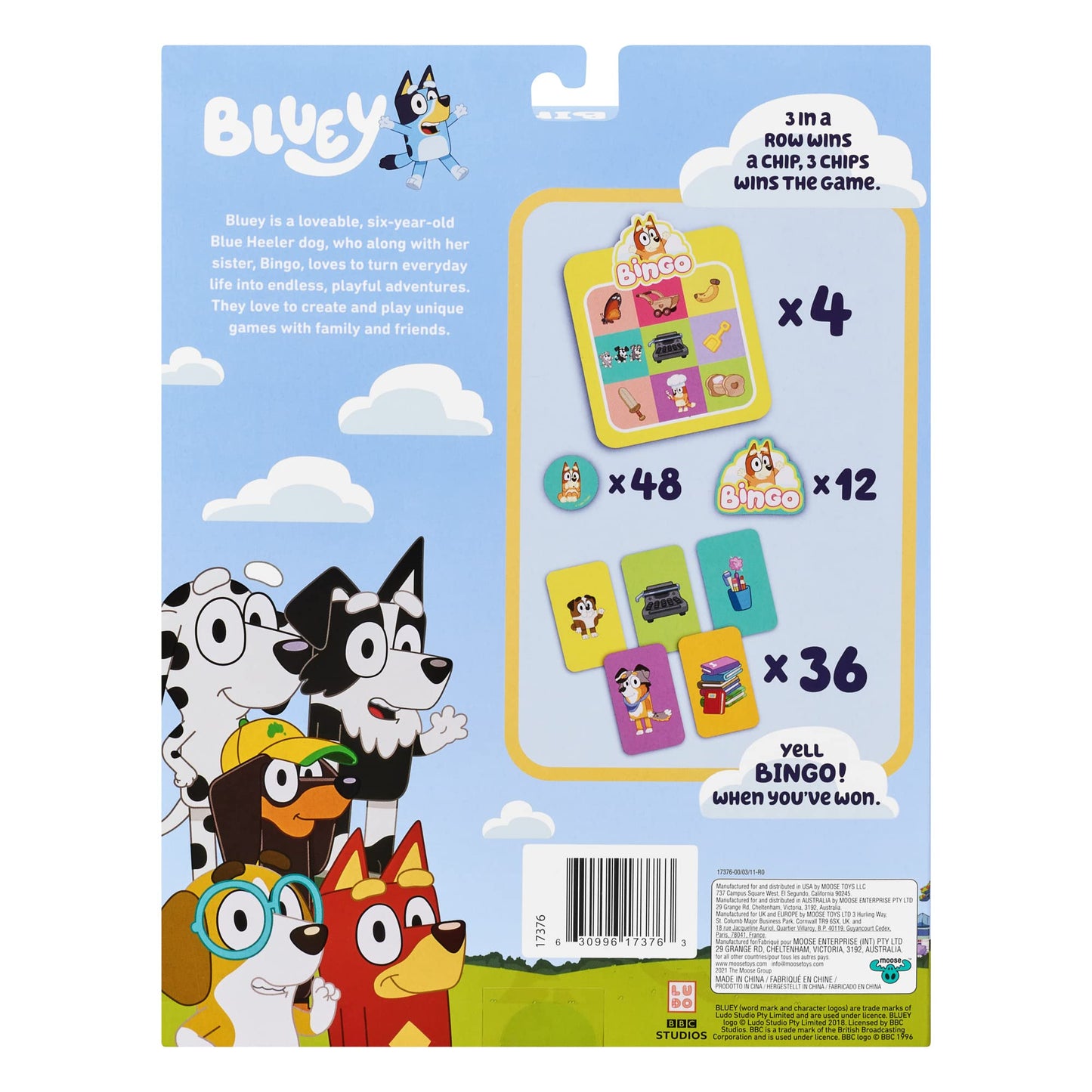 Bluey Juego de Cartas de Bingo de Bingo, Amigos de la Escuela, Multicolor (17376)