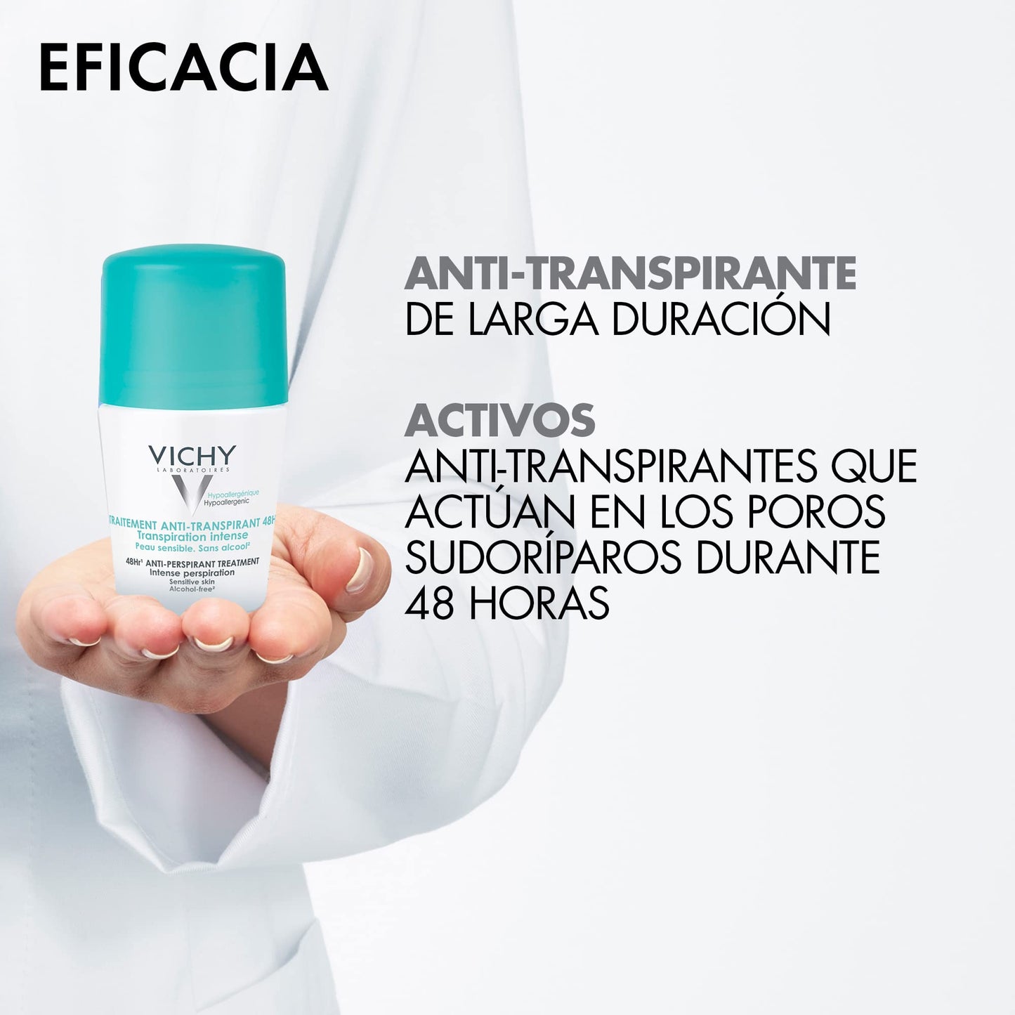 Vichy Anti-Transpirante Stress Resist para sudoración extrema o de estrés, eficacia 72H, 50ml + Desodorante y anti-transpirante para piel sensible, eficacia 48H, 50ml