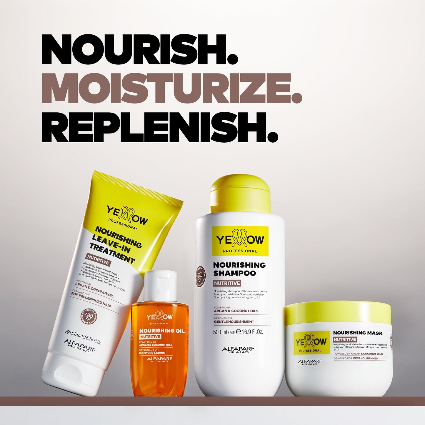 "Yellow Professional Nutritive Nourishing Leave-In Treatment 200 Ml - Tratamiento Nutritivo Sin Enjuague Para Cabellos Secos Potenciado Con Argan & Coconut Oils Concebido Para Cabello Rebosante" (Nuevo Modelo)