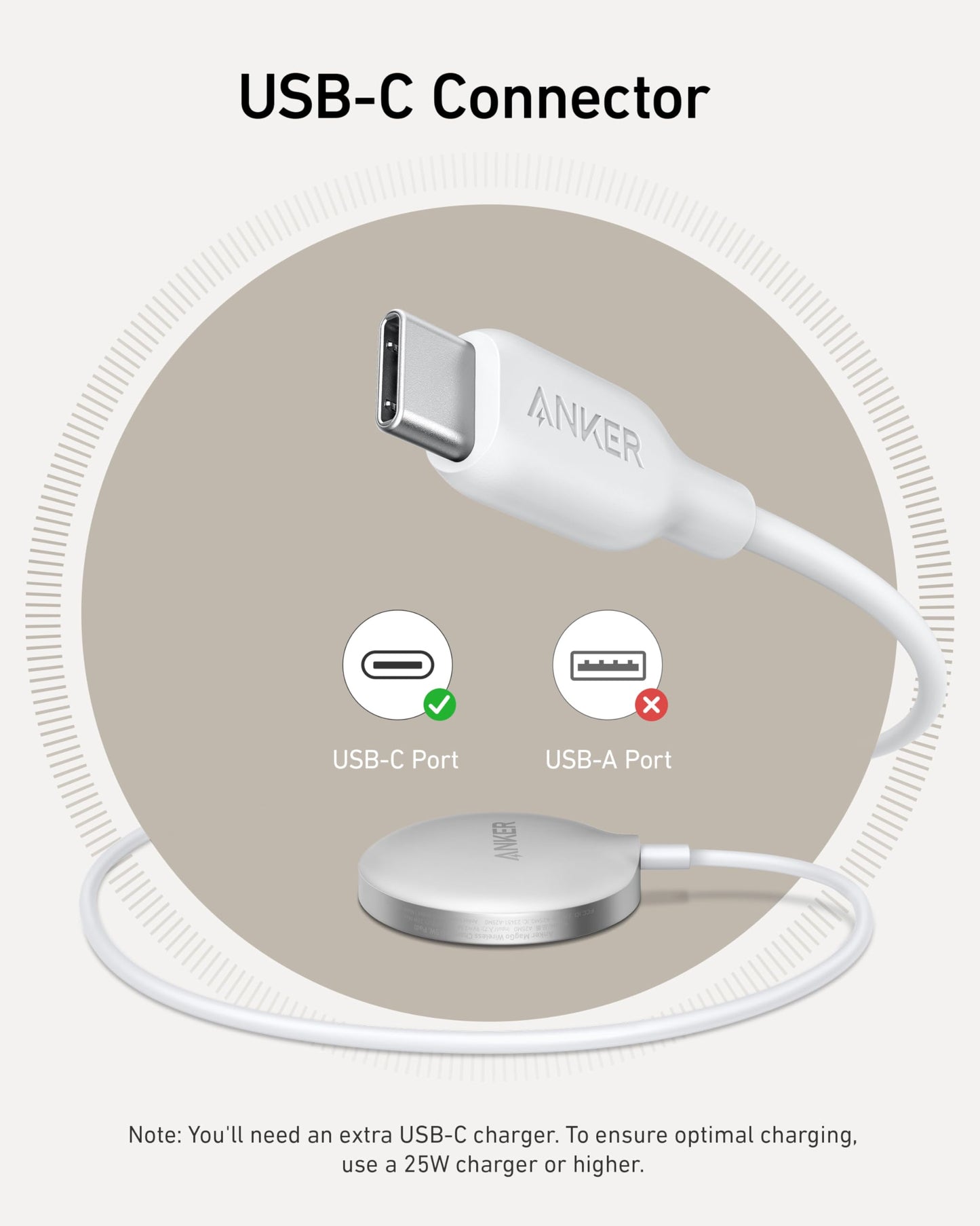 Anker MagGo Cargador Inalámbrico iphone,Base de Carga Inalámbrica y Magnética,Ultrarápida 15W Qi2 Certificado Compatible con MagSafe,para iPhone 15/15 Plus/15 Pro/15 Pro Max/14/13 Series (Sin Enchufe)