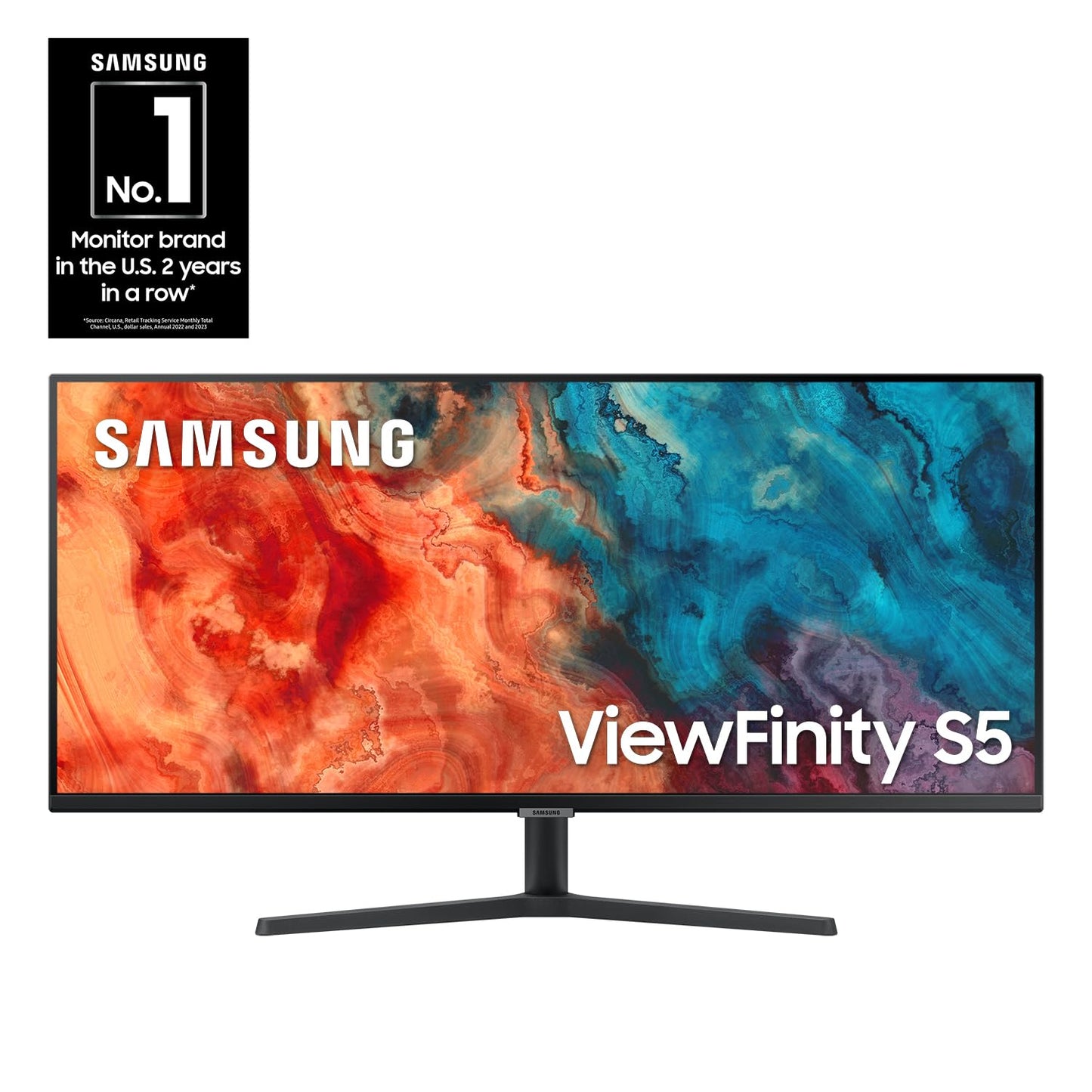SAMSUNG Monitor QHD ultrarrancho ViewFinity S50GC de 34 pulgadas, 100Hz, 5 ms, HDR10, AMD FreeSync, visualización ultraancha, cuidado de los ojos, biseles delgados, PIP, PBP, LS34C50DGANXZA, 2023