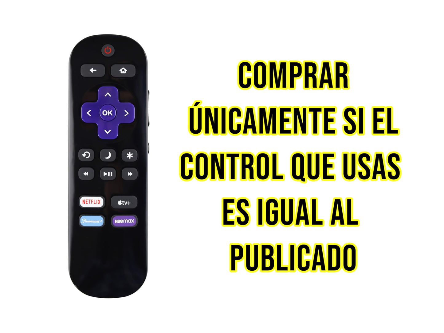 CONTROL EXPERT Control Compatible con Hisense Roku TV Westinghouse Philips JVC Pantalla 4k Smart TV