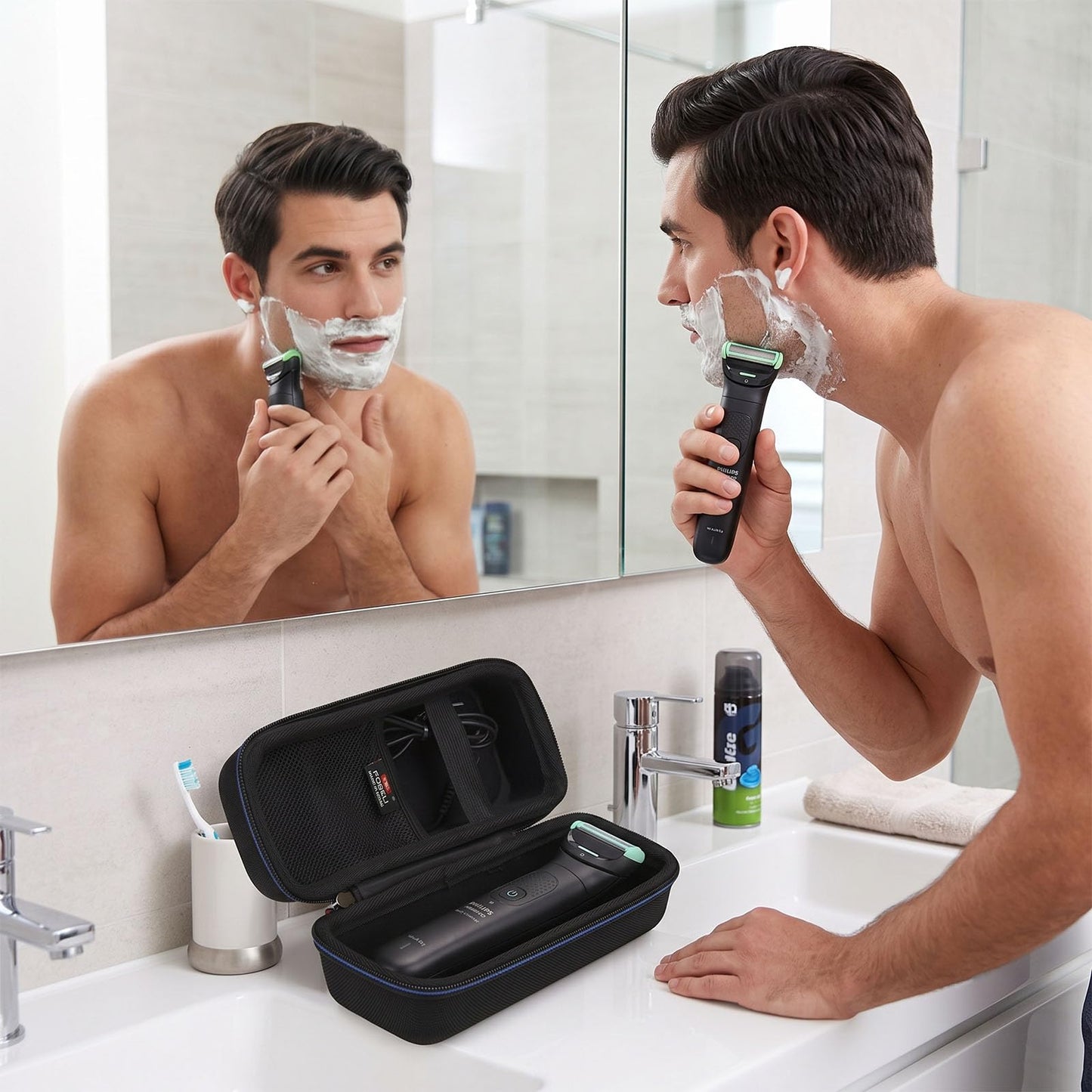 FBLFOBELI - Carcasa rígida de EVA para Philips Norelco Bodygroom Series 7000 para cortadora y afeitadora de cuerpo y manscaping BG7030/49 (solo funda)