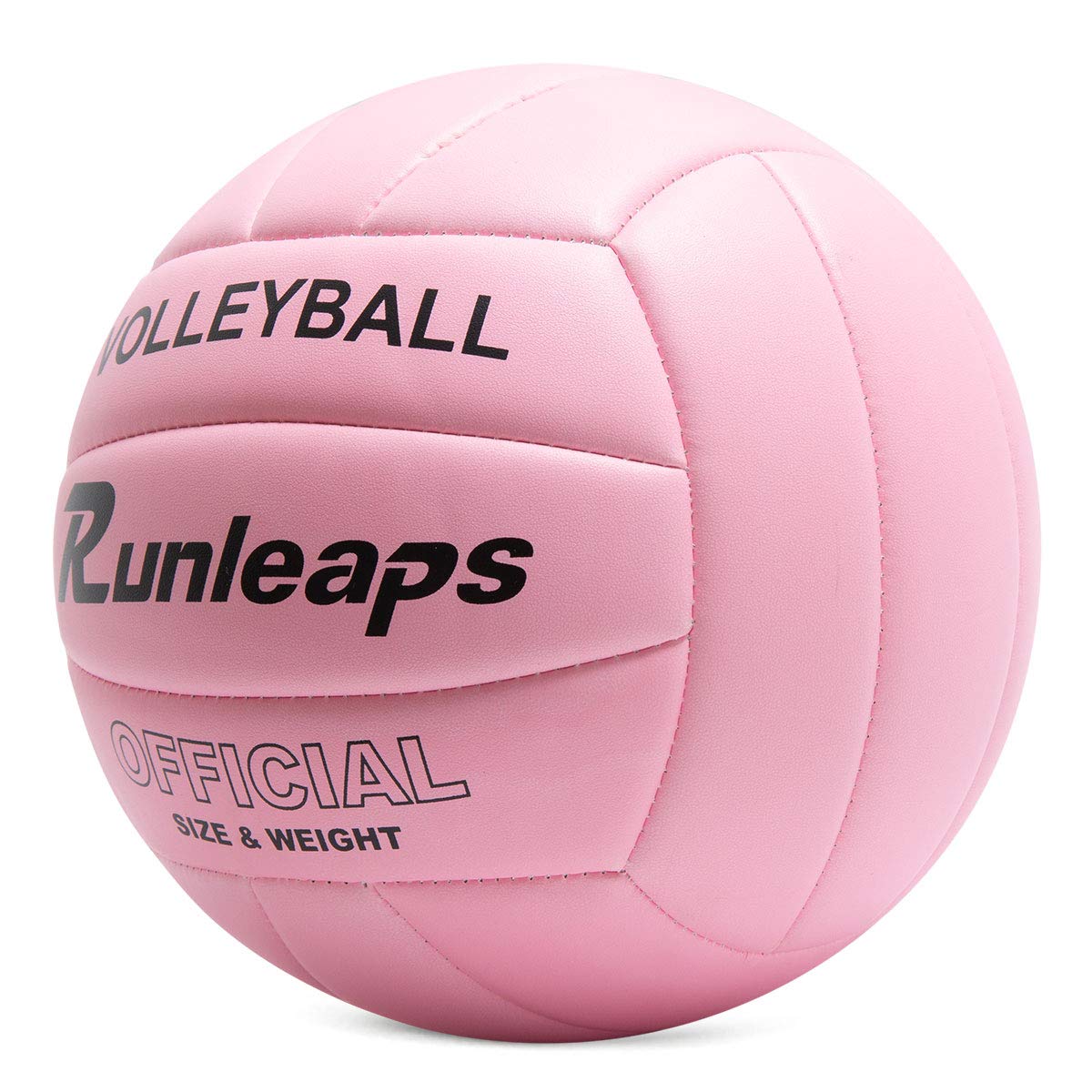 Runleaps - Voleibol impermeable para interiores y exteriores, para entrenamiento en el gimnasio (tamaño oficial 5, rosa)
