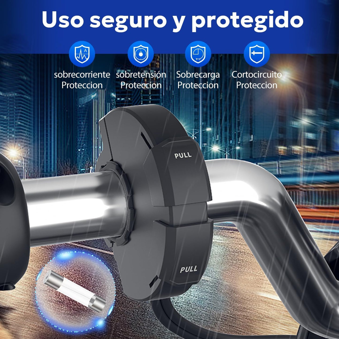 CYMUM - Cargador USB de teléfono para Motocicleta, USB Tipo c 30W PD Carga rápida 3.0 Cargador USB para Motocicleta Instalar en el Manillar