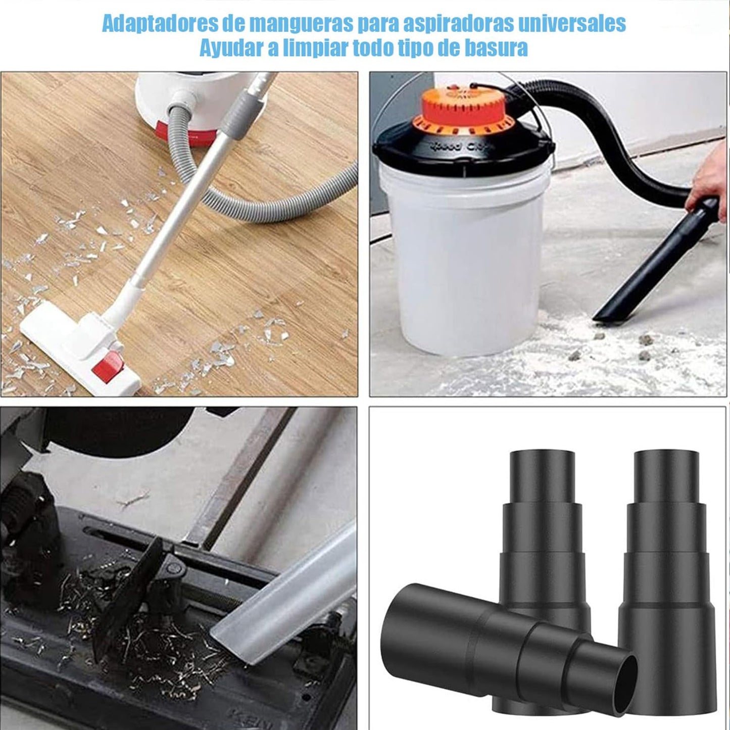 Adaptador de Aspiradora Wzenclave Negro Kit Profesional de Conexión para Herramientas Eléctricas Duradero y Reutilizable