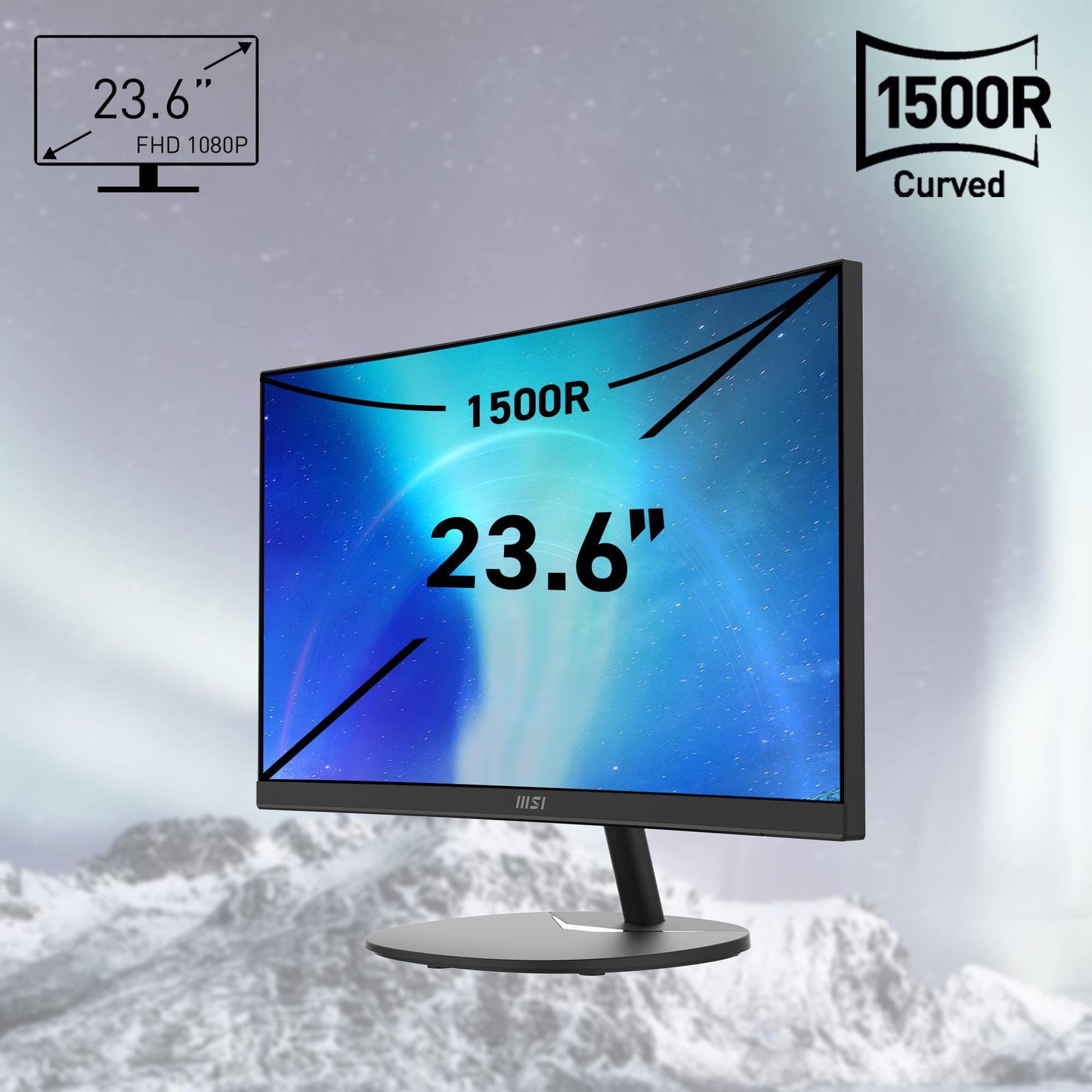 Monitor VA Curvado MSI Pro MP2412C Negro FHD 100Hz 1ms para Computadora