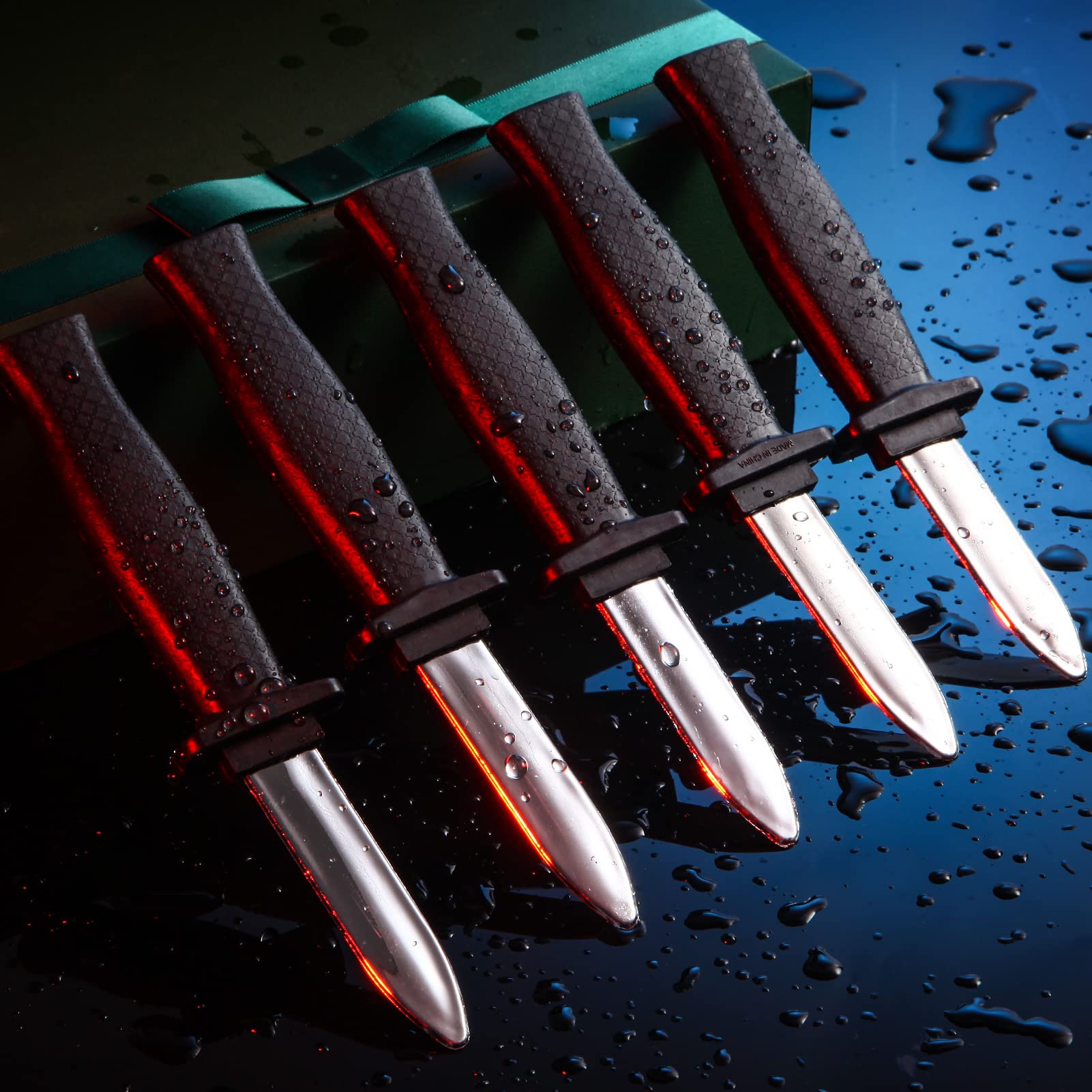 Paquete de 15 Cuchillos Retráctiles ZJoey Rojos Estilo D para Halloween