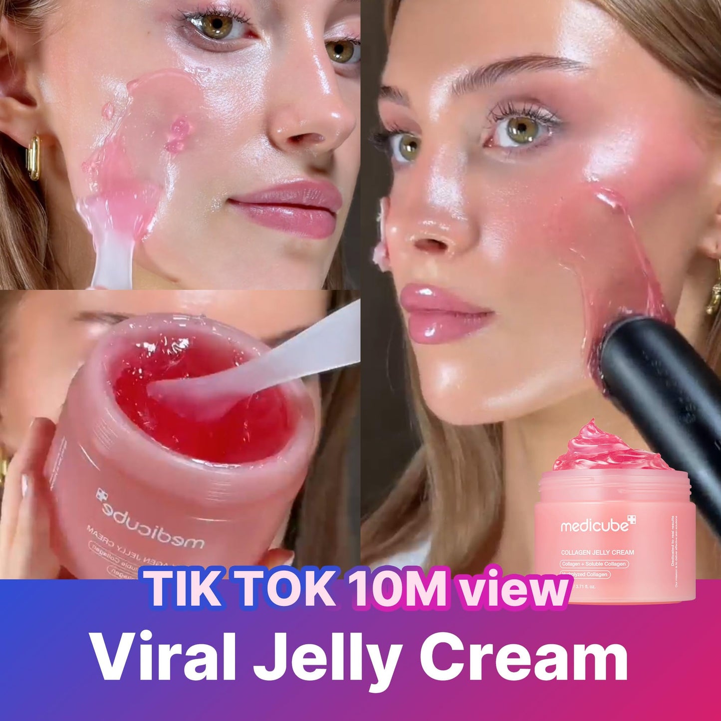 Medicube Crema de Gelatina de Colágeno- Niacinamida y Colágeno Hidrolizado Liofilizado - Aumenta La Hidratación de La Barrera de La Piel y Da Brillo 24H y Aspecto Lifado - Sin Color Artificial, Cuidad
