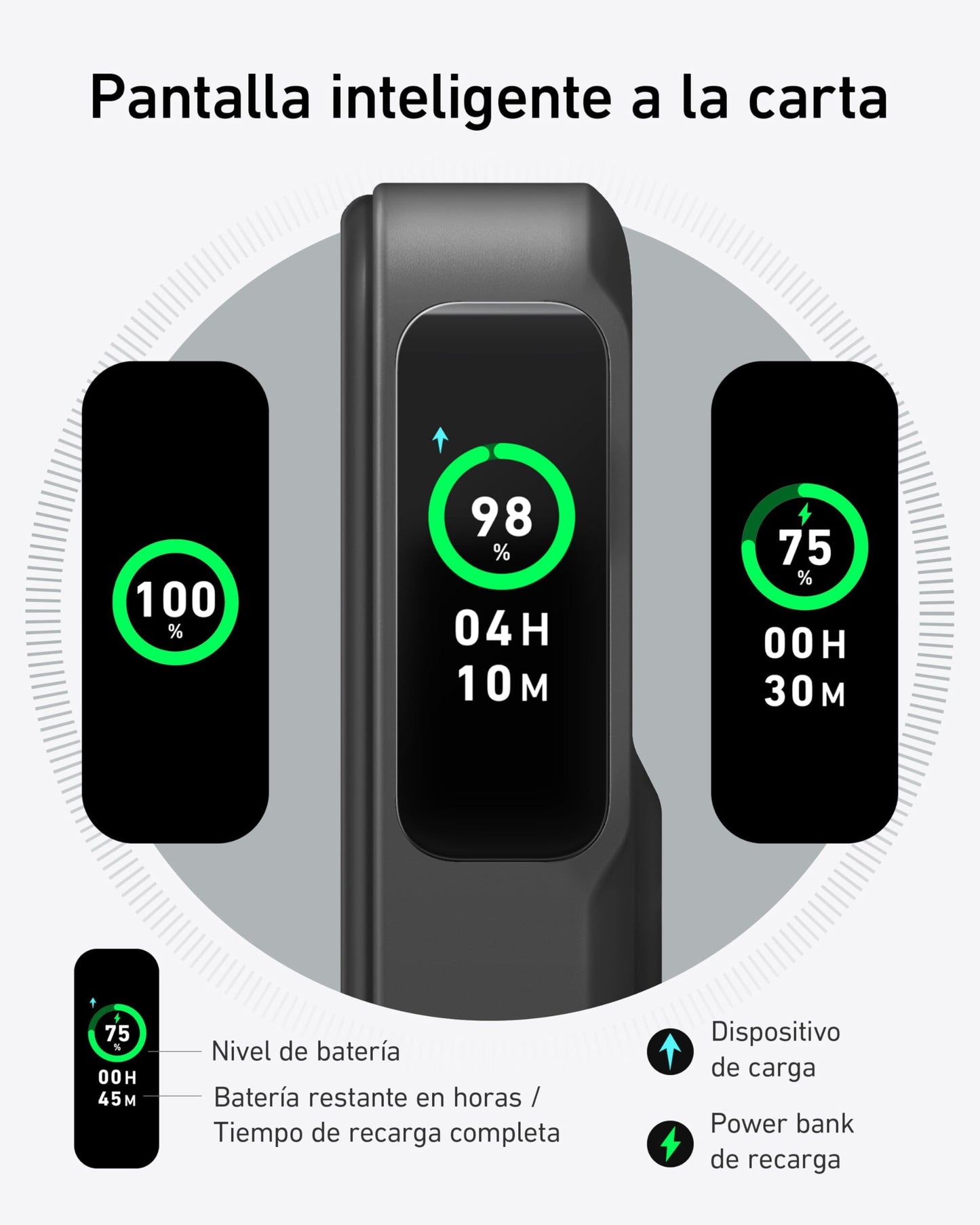 Anker MagGo Power Bank de 10,000 mAh con Pantalla Inteligente y Soporte Plegable, Carga Ultra Rápida de 15W con Certificación Qi2 Compatible con MagSafe, Solo para iPhone 16/15 (Incluye Cable USB C)