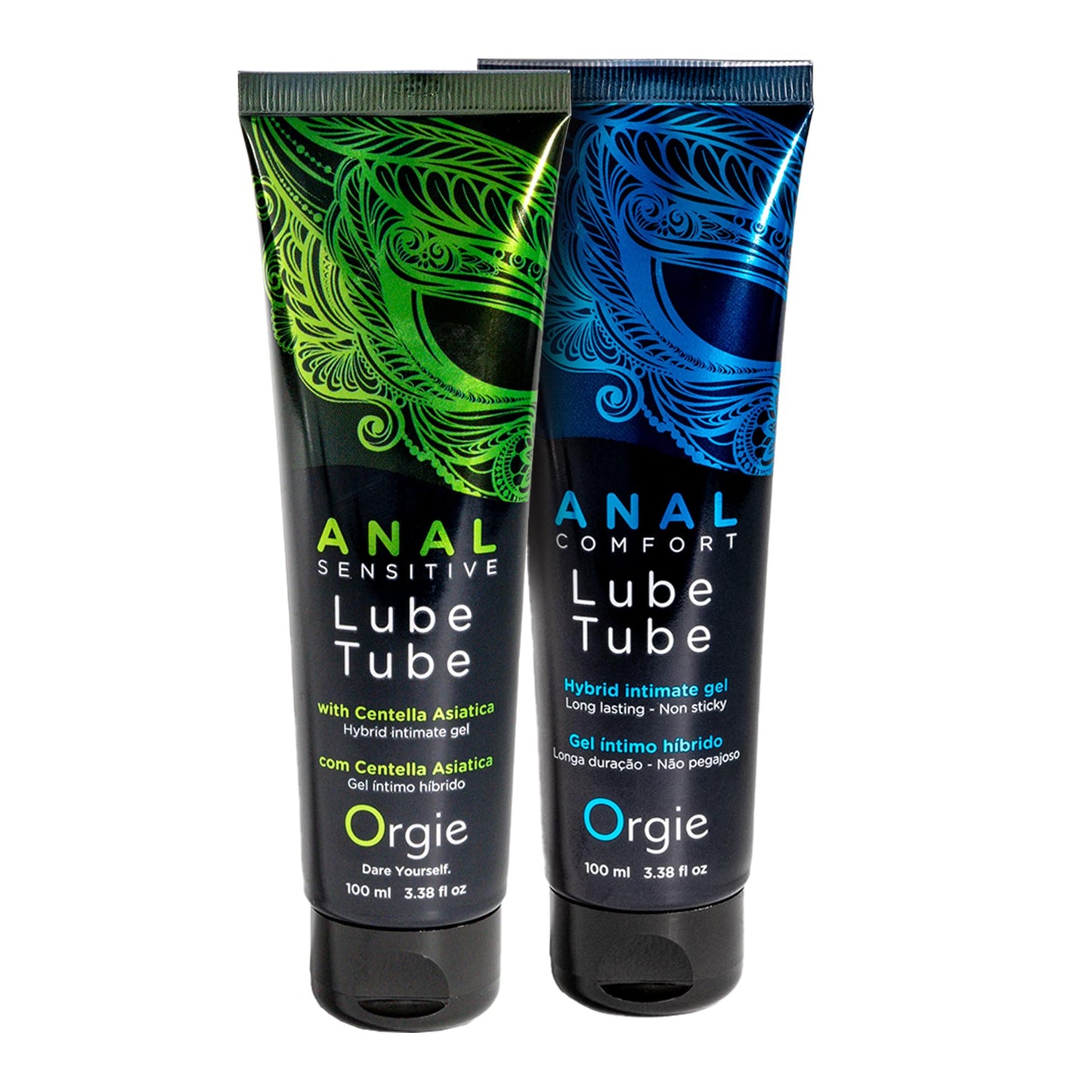 Lube Tube Anal Sensitive. Lubricante anal híbrido con base de agua y siliconas con activos cicatrizantes e hidratantes. Con ácido hialurónico 100 mL. Importado.