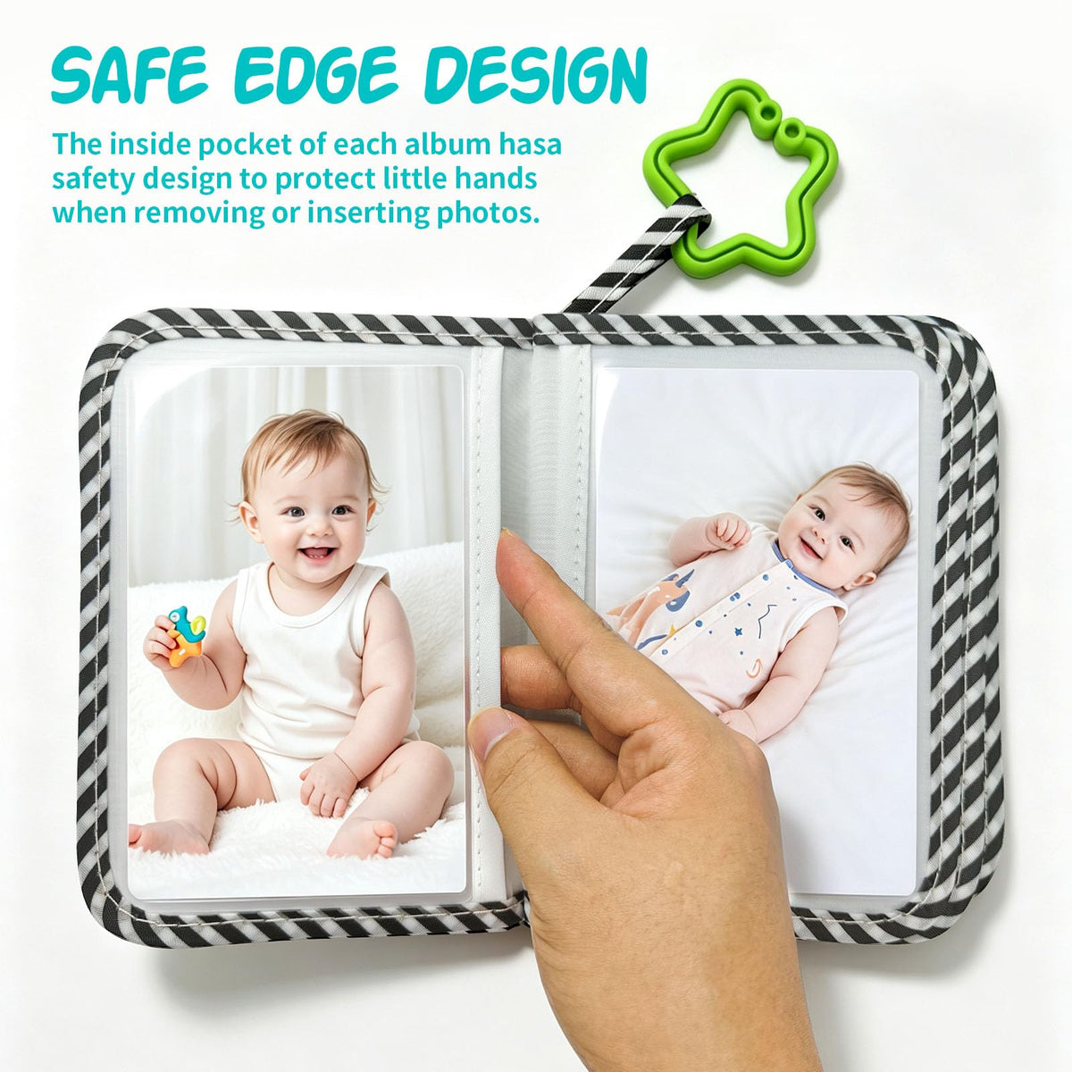 Álbum de Fotos para Bebé ABCKEY Girasol con Espejo Seguro para Niños