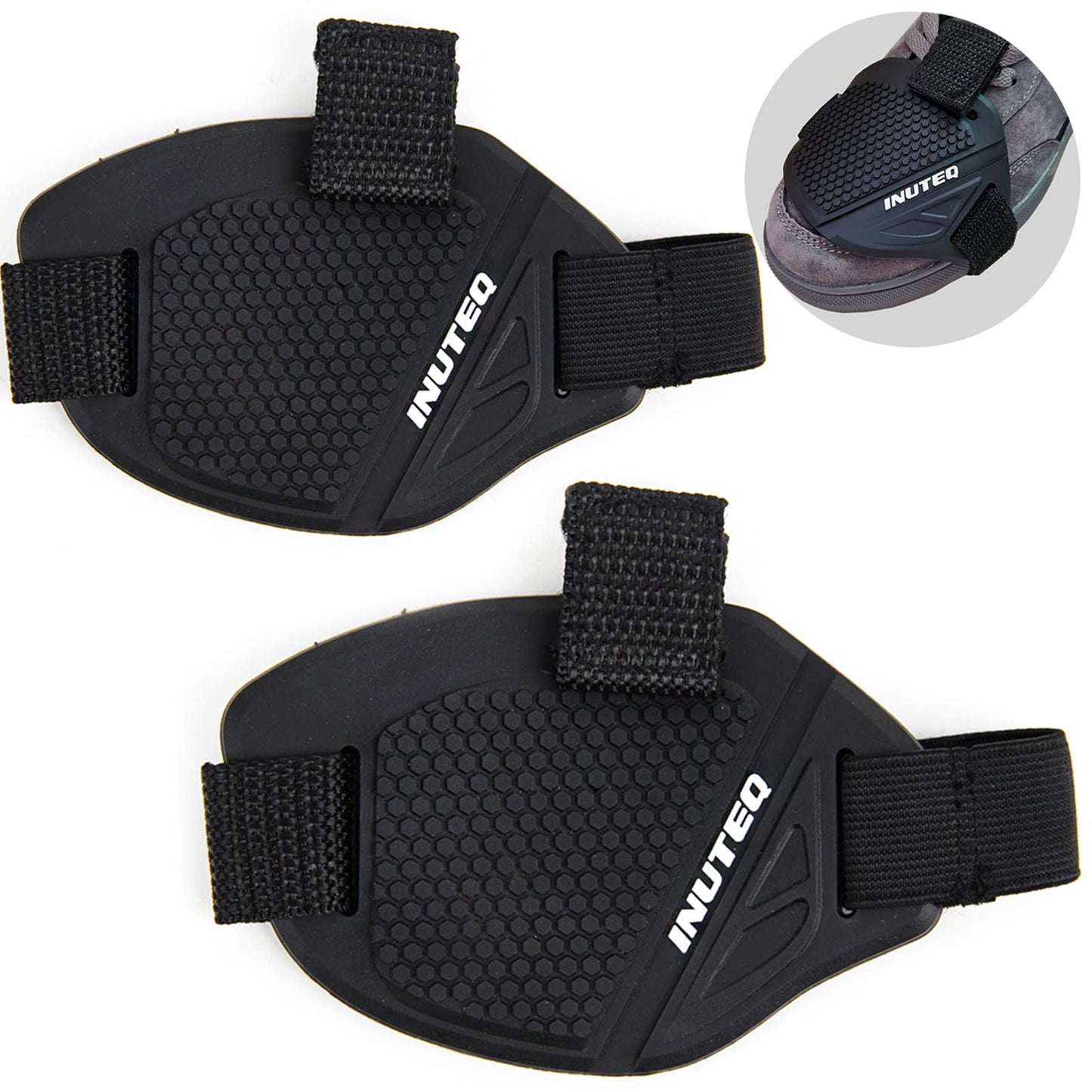 HEKE Accesorios de Cambio de Marchas de Motocicleta para Zapatos, Protector de Botas de Goma de Motocicleta con Correa para Zapatos, Cubierta Protectora Antideslizante para Zapatos, 2 Piezas