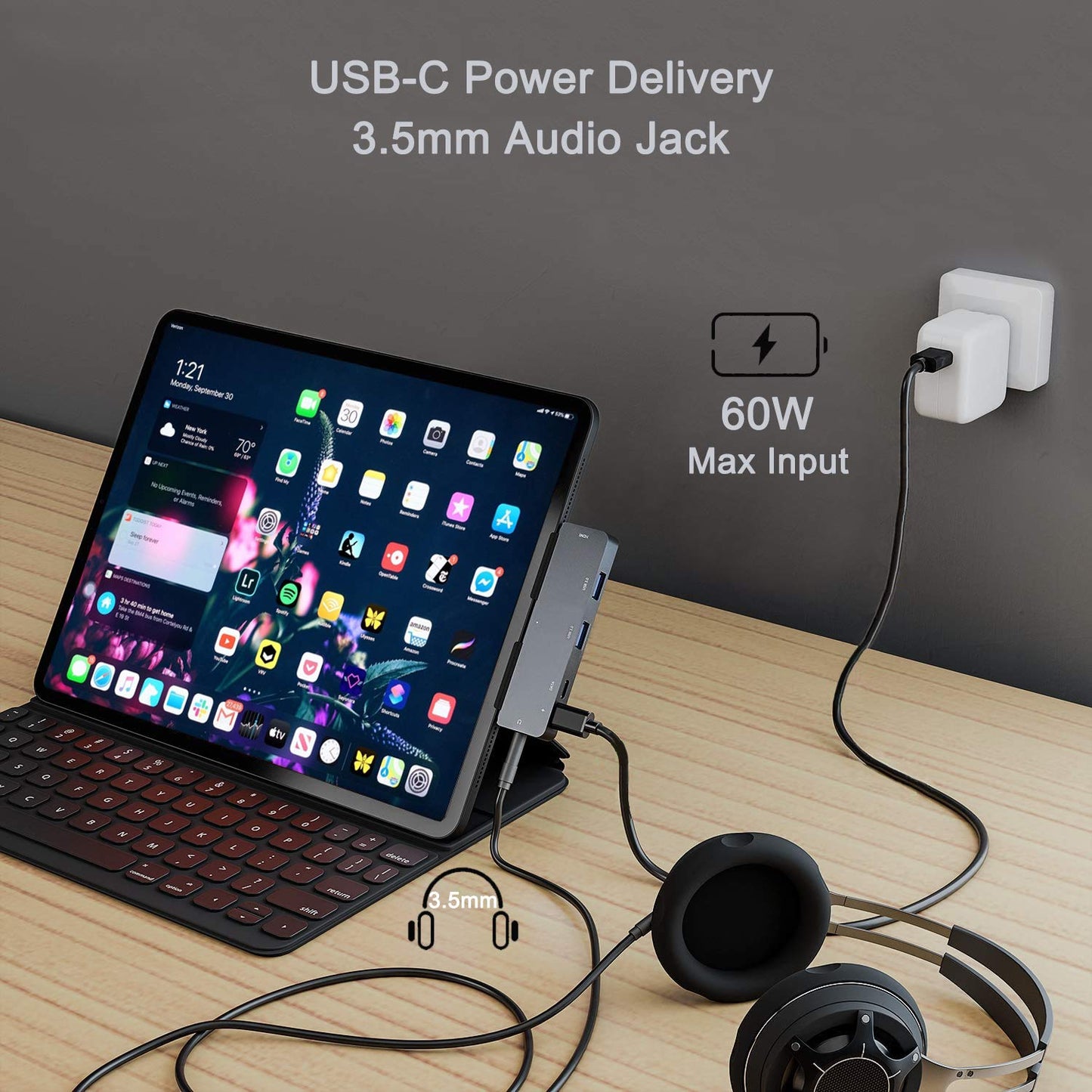 Adaptador USB C 6 en 1 para iPad Pro MacBook HDMI 4K y Más Conectividad