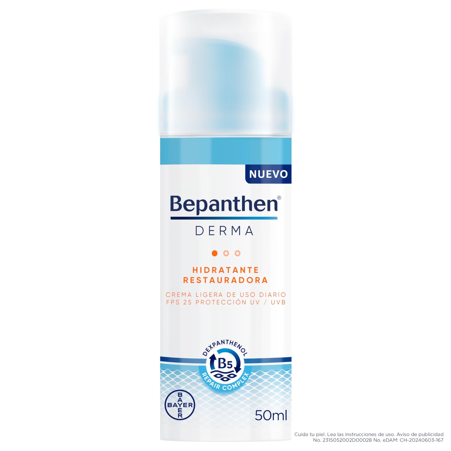 Bepanthen Derma, Crema Hidratante Facial para Piel Seca y Sensible con Niacinamida, 50ml