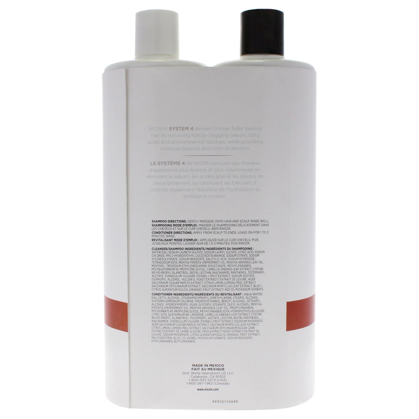 Nioxin System 4 Cleanser Scalp Therapy Conditioner Duo for Unisex Cleanser Conditioner 33.8 oz