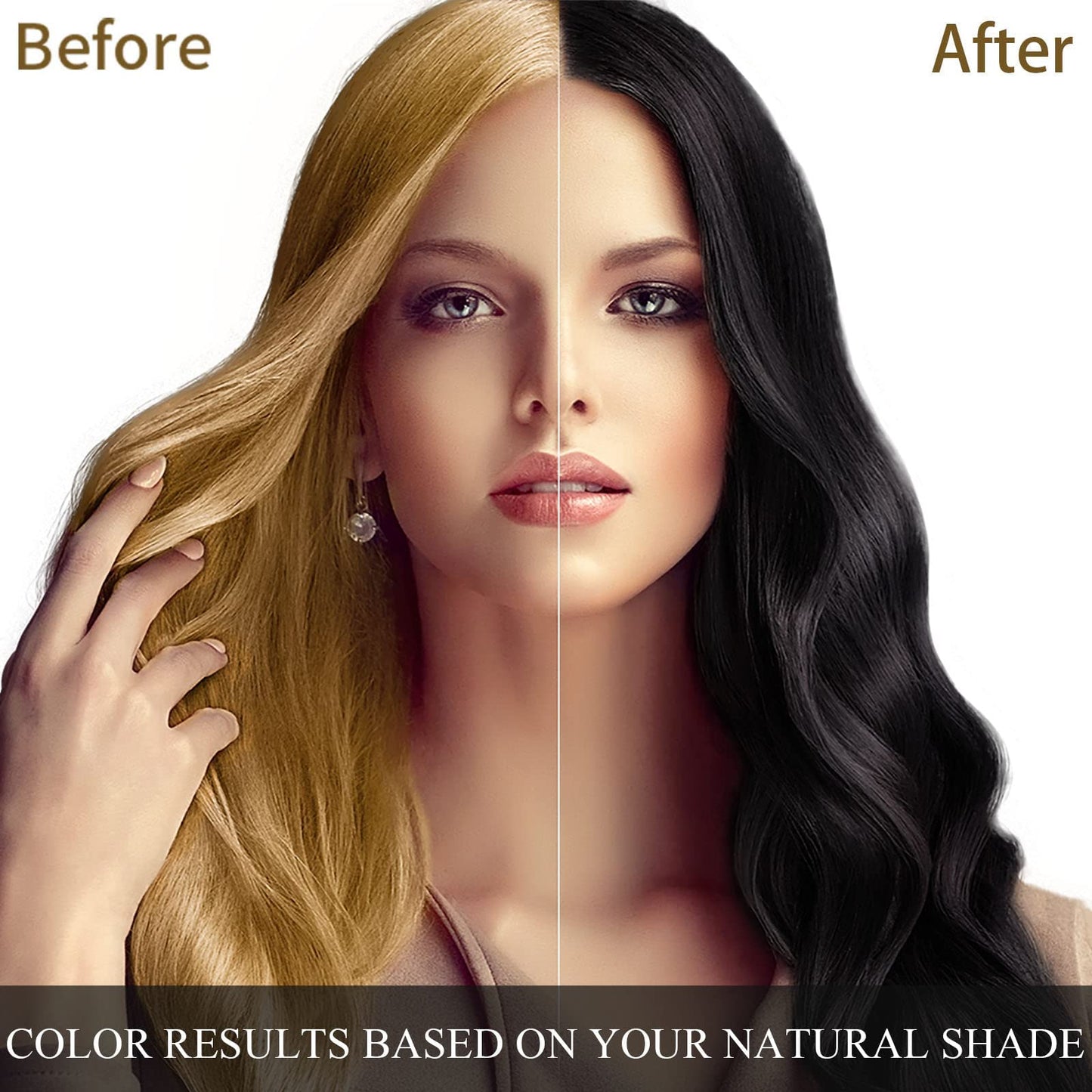 Champú Instant Hair Color para Cabello,Champú para Teñir el Cabello,Cobertura 100% de Canas,Champú para Teñir el Cabello Negro 3 en 1,Coloración a Base de Hierbas en Minutos para Mujeres y Hombres,Castaño Marron