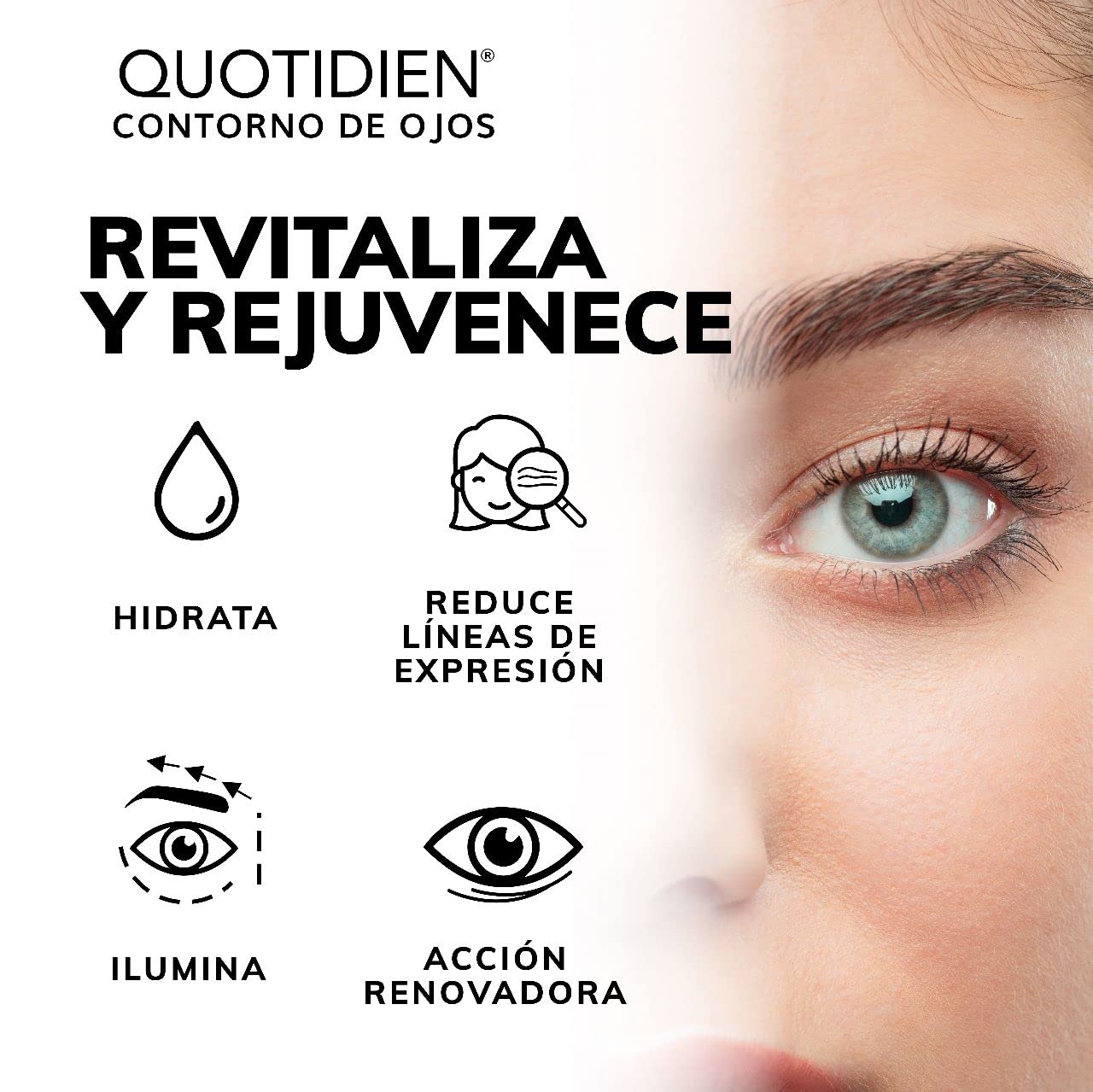 Contorno de Ojos en Gel-Hidratación y luminosidad- Atenúa Líneas de Expresión - Refresca y energiza tus ojos- Ligero y Rápida absorción- Sin fragancia-Sin parabenos- SkinCare-Todo Tipo de Piel | 15ml