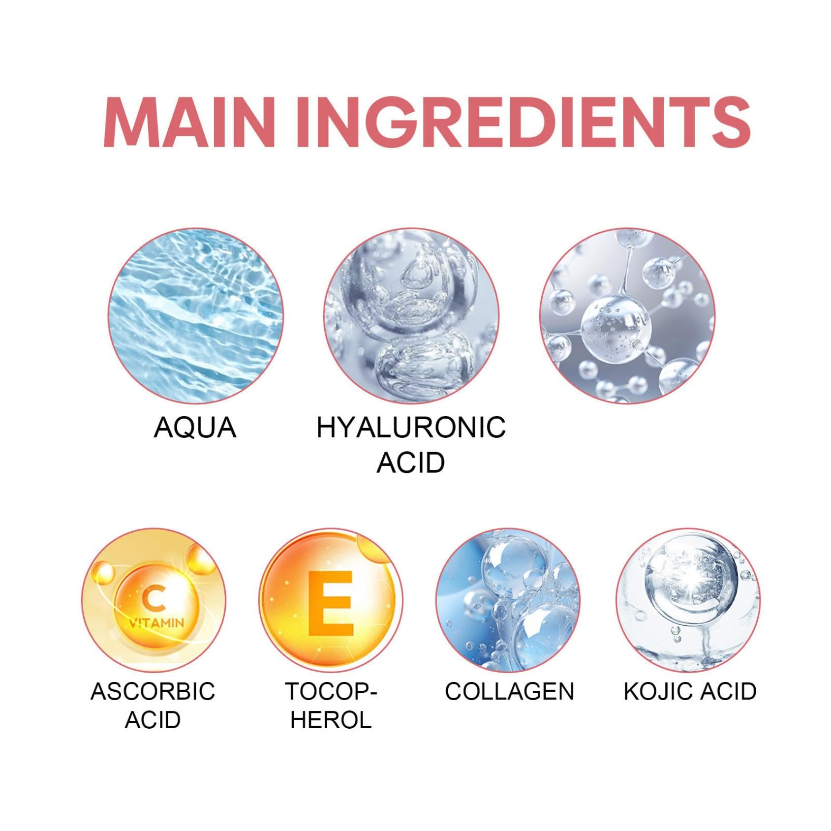 Suero Facial 5 en 1 Antimanchas y Antienvejecimiento con Vitamina C y Ácido Hialurónico - 3 Piezas - Para Todo Tipo de Piel - Serum Facial Mujer - Tratamiento Facial Completo