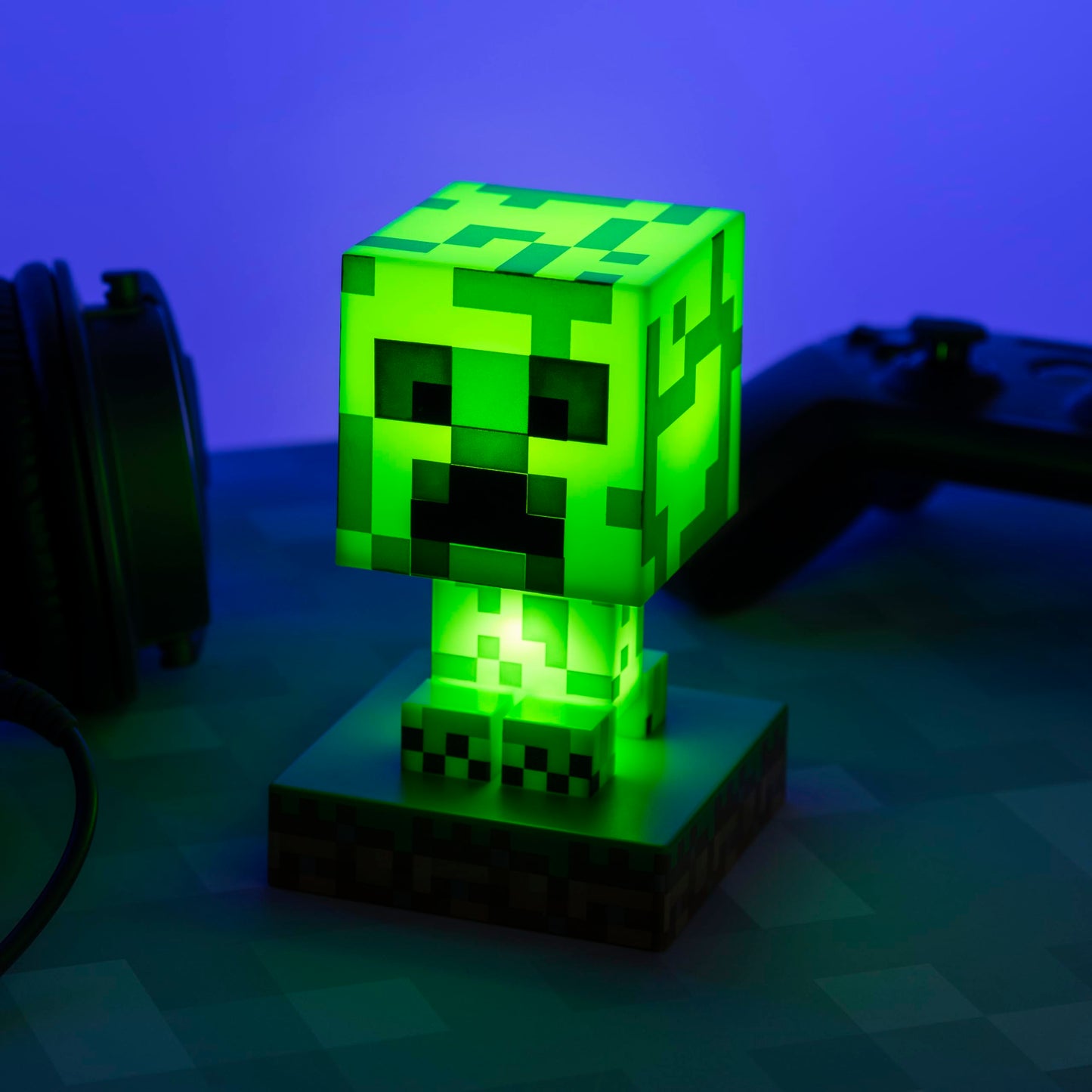 Lámpara 3D Paladone Minecraft Creeper Verde Luz Nocturna para Jugadores