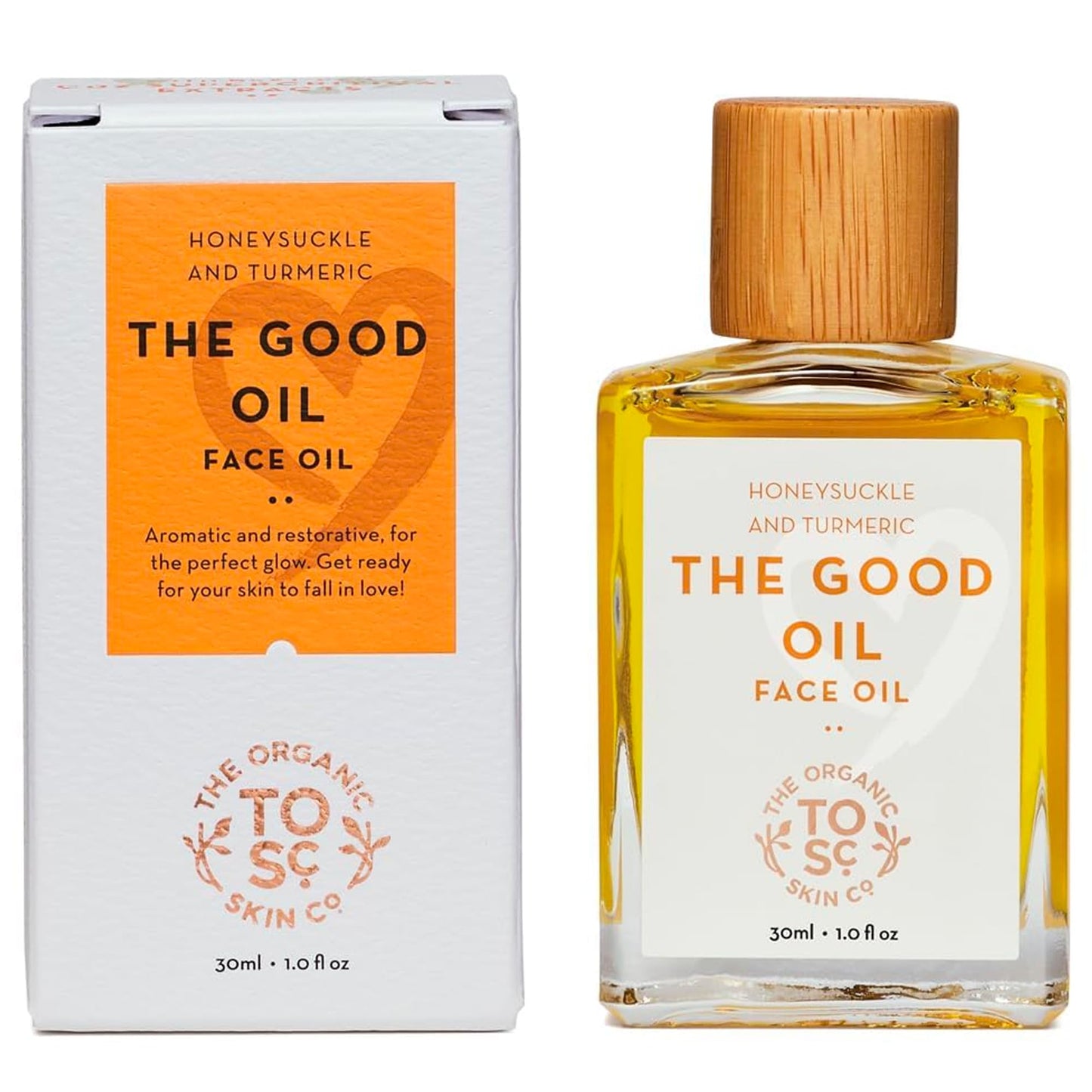 The Organic Skin Co. Nourishing Skin Glow Serum - Hydrating Face Oil with Rosemary & Turmeric, Vegan Gua Sha Organic Care (30mL)